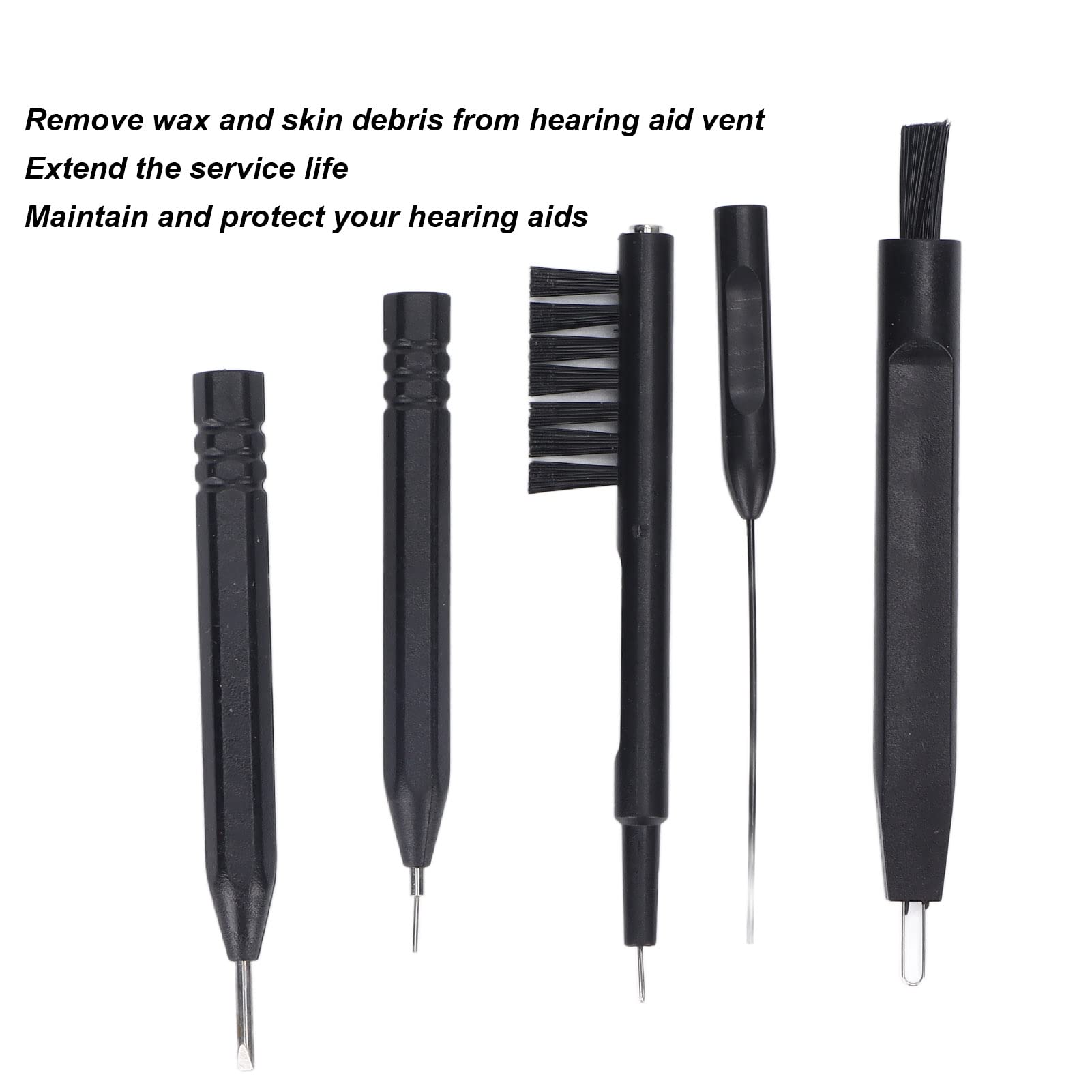 Hearing Aid Cleaning Kit with Brush & Needles for Daily Care
