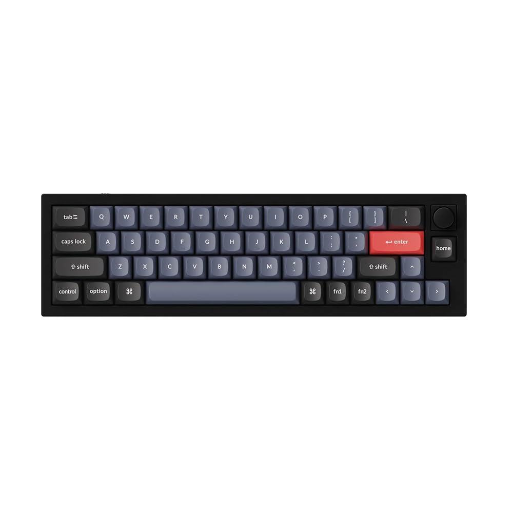 Keychron Q9 Hot-Swappable Wired Mechanical Keyboard - RGB Backlit, Gateron G Pro Blue Switches, Knob Control, Compact 47-Key Ultra Mini Layout, Aluminum Frame (Black) - Perfect for Gaming, Coding & Office Work on Windows/Mac