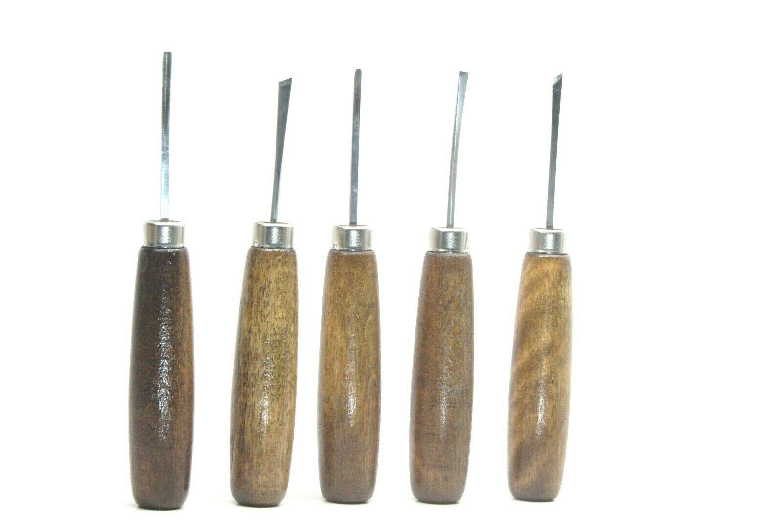 5-Piece Micro Miniature Wood Carving Tools Set - Professional Luthier Violin Making Kit by Ramelson USA (Model 106H) - Perfect for Detailed Woodworking, Instrument Repair & Fine Craftsmanship