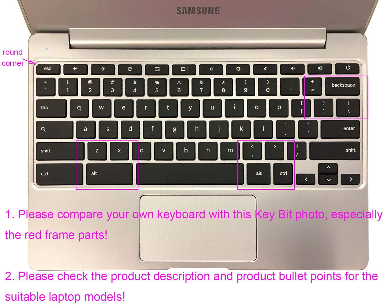 Silicone Keyboard Cover for Samsung Chromebook 11/2/3 (2017-2018) - Compatible with 11.6