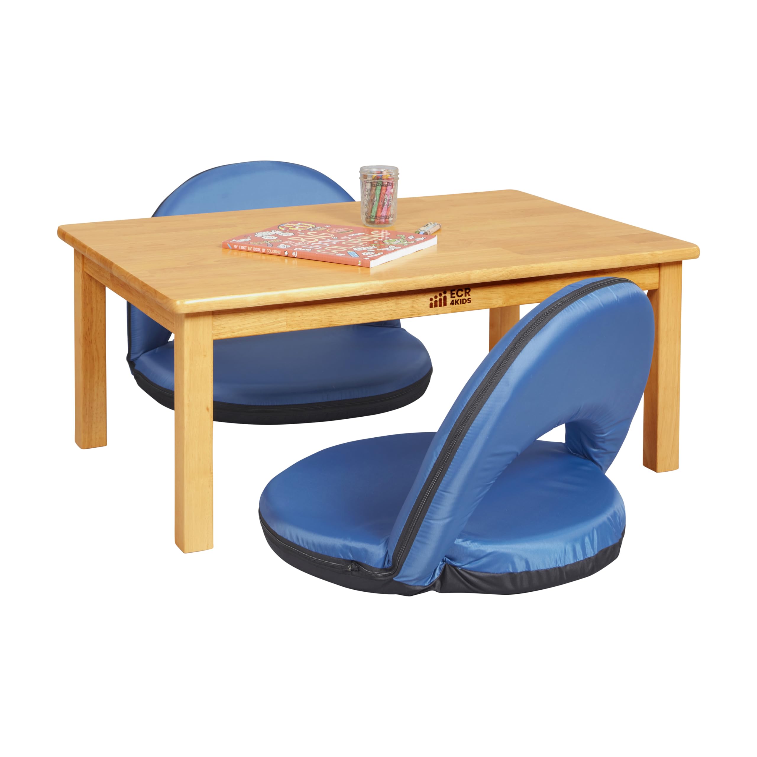 ECR4Kids 36 x 24 Inch Rectangular Hardwood Kids Table with 14 Inch Legs - Natural Honey Finish - Durable Children's Furniture for Classrooms, Playrooms & Daycares