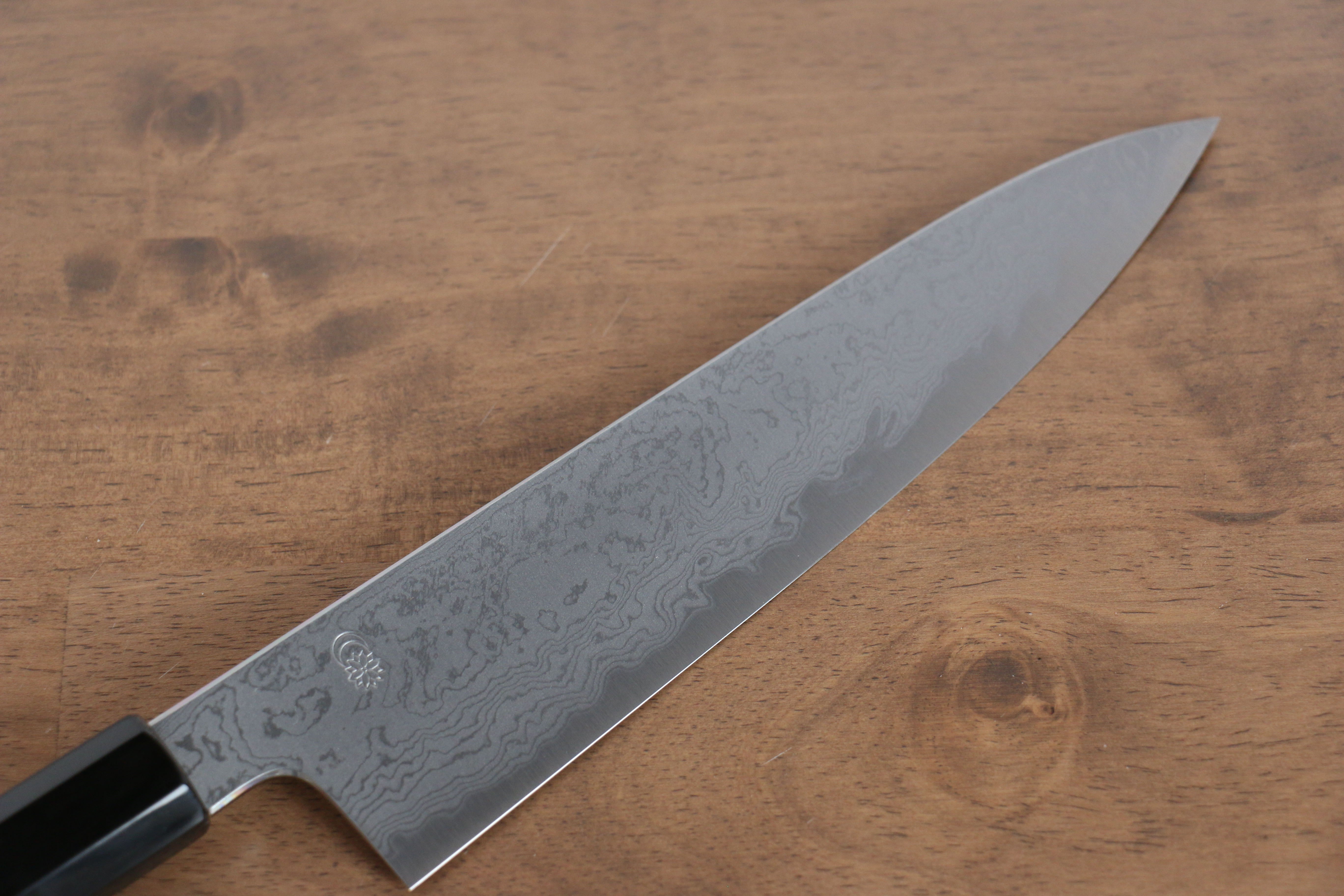 Premium Kikuzuki Blue Steel No.1 Damascus Gyuto Chef Knife 210mm - Japanese Magnolia Wood Handle - Professional Kitchen Knife for Sushi, Meat Cutting & Culinary Arts