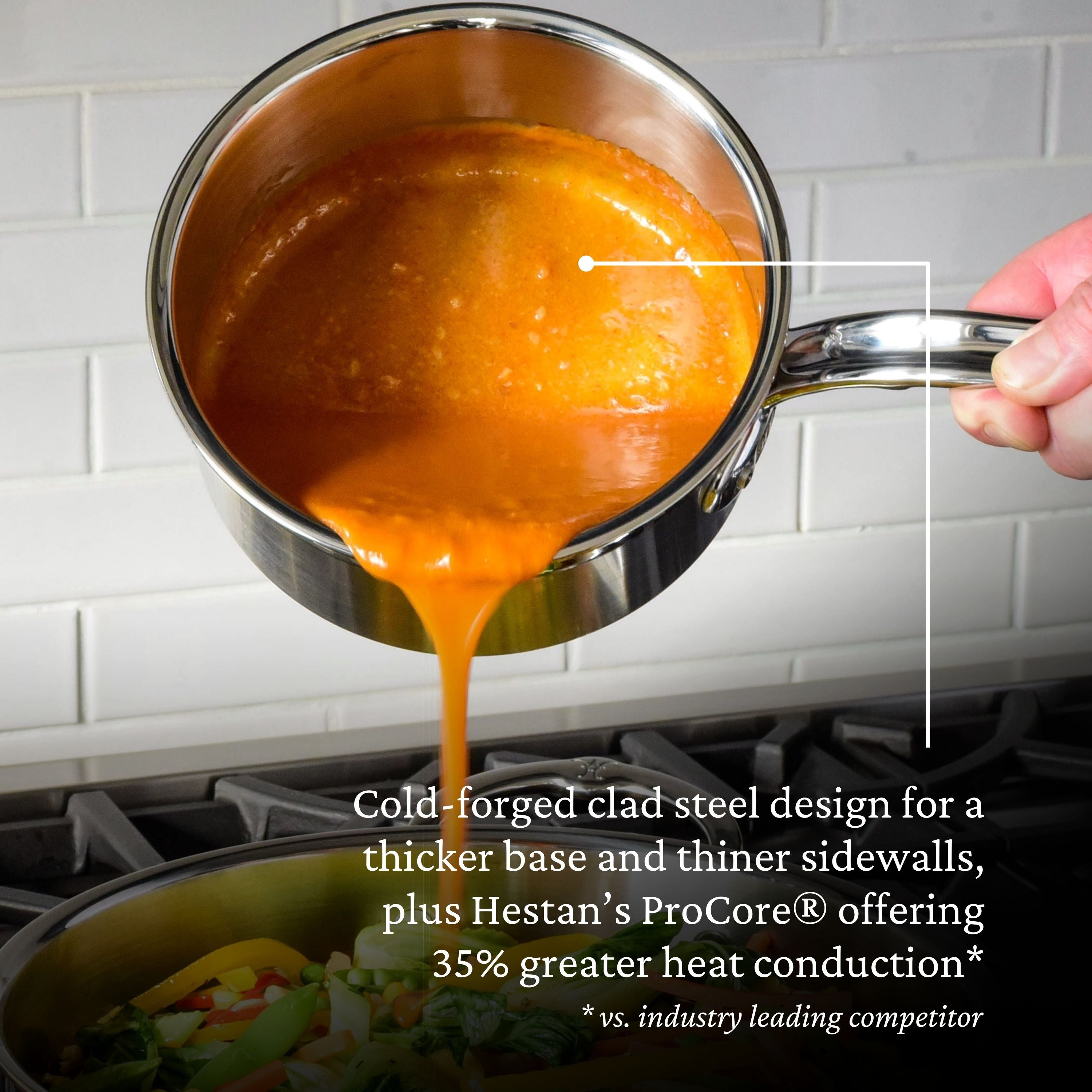 Hestan Probond Covered Saucepan - Premium Nonstick Cookware for Home & Professional Kitchens - Perfect for Sauces, Stews, and Simmering