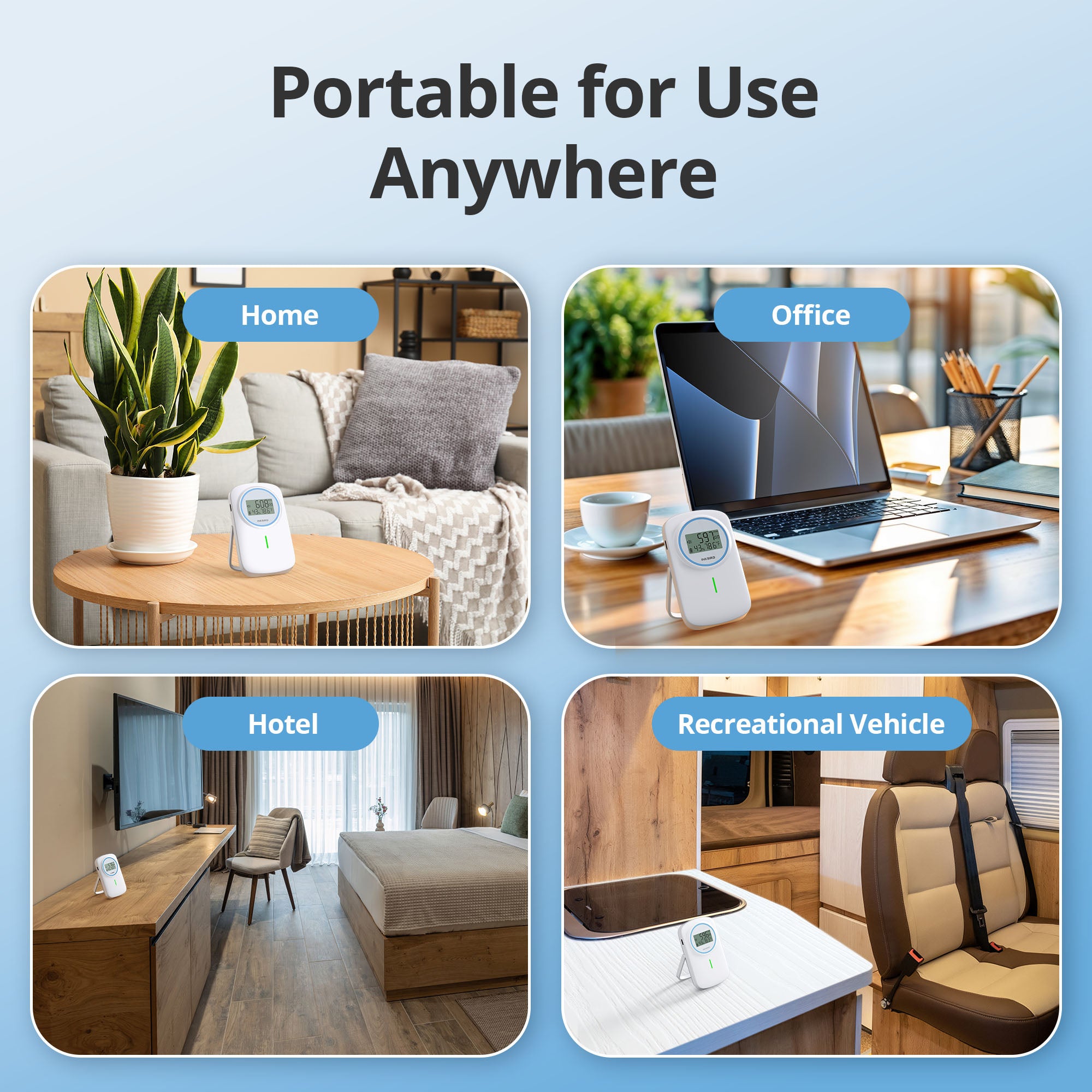 Bluetooth 3-in-1 Indoor Air Quality Monitor IAM T2 - CO2, PM2.5 & Temperature Detector for Home, Office & Nursery | Real-Time Air Pollution Tracking
