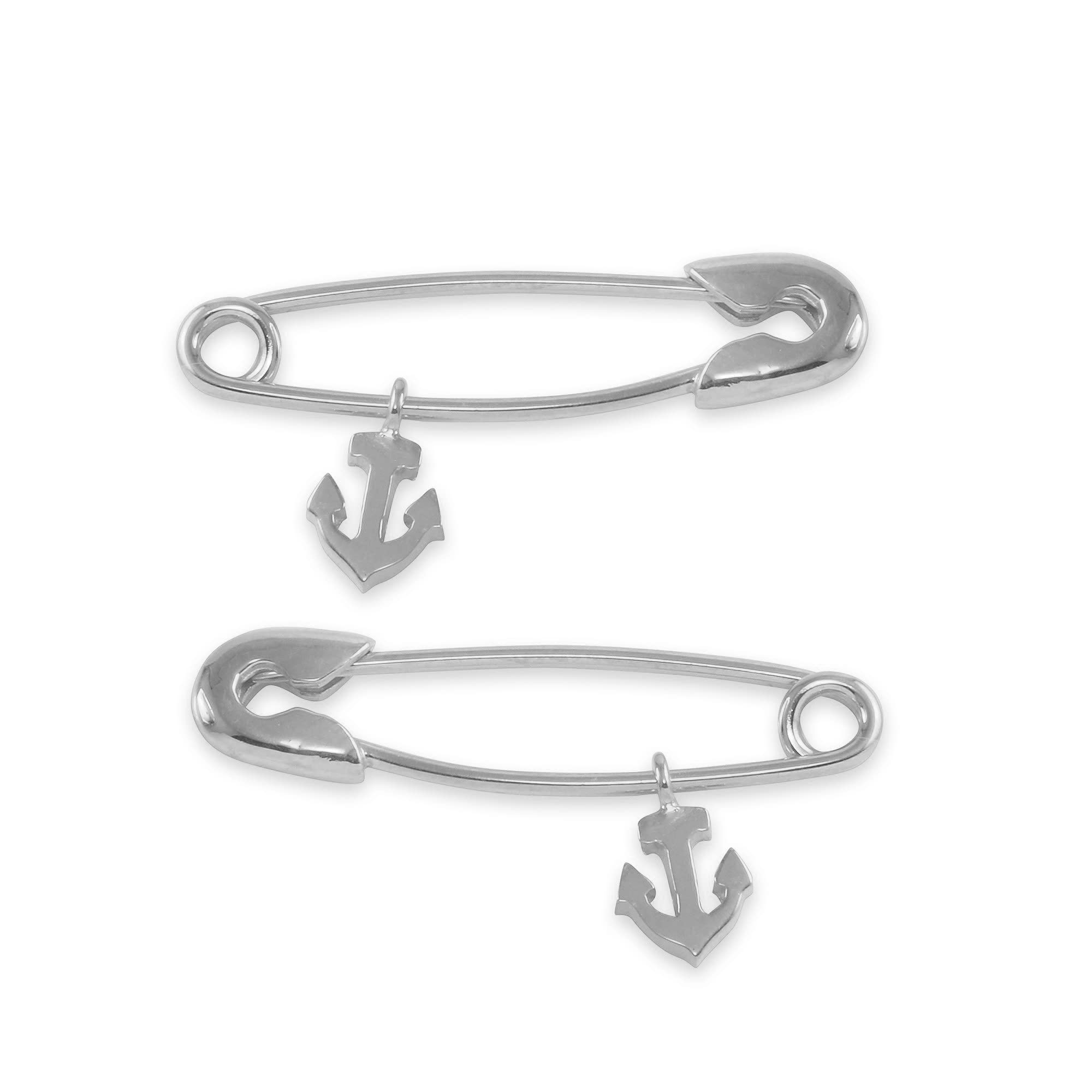 Monte Christo Safety Pin Charm Earring - Sterling Silver Single Hoop Earring for Women | Unique Jewelry Gift Made in USA | Perfect for Punk Style, Edgy Fashion & Everyday Wear