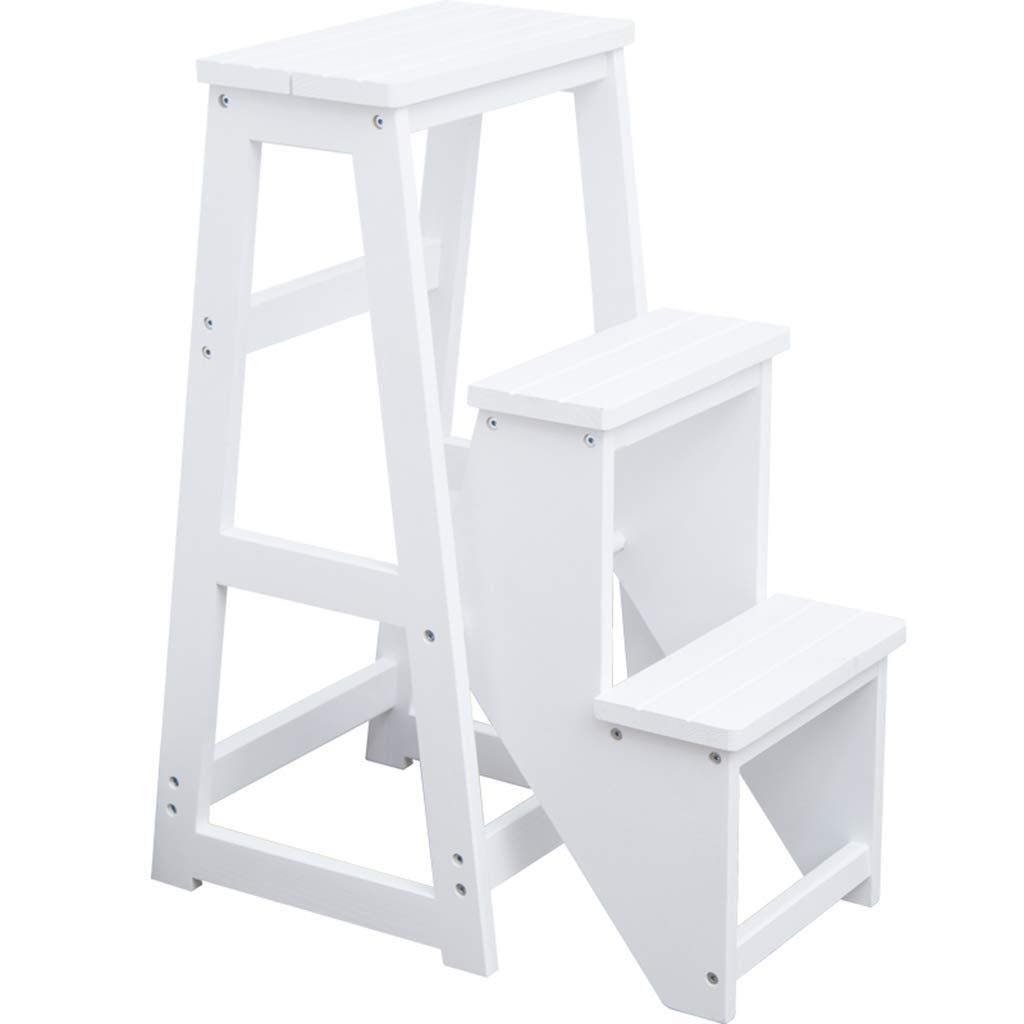 Foldable Wooden Step Stool for Kitchen, Office & Library - Sturdy Indoor Climbing Stool with Thick Wood, Multi-Purpose Ladder Chair for Home Use