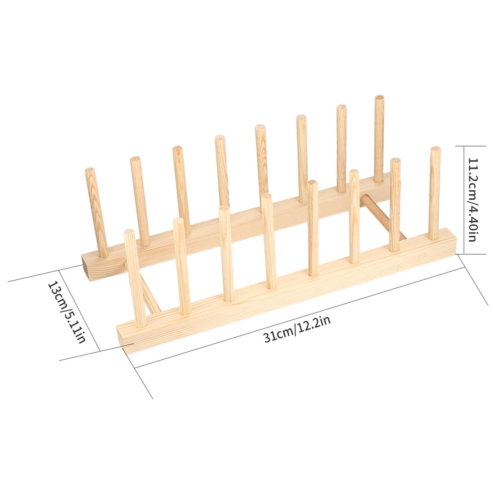 OIJOIYOI Wooden Dish Rack & Pot Lid Holder - Space Saving Kitchen Organizer for Plates, Pans, Bowls & Cutting Boards | Durable Dish Drying Rack & Cabinet Storage Solution for Small Kitchens | Perfect for Countertop, Pantry & Cupboard Organization