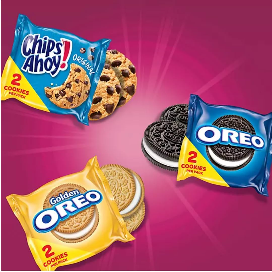 Nabisco Oreo & Chips Ahoy Variety Pack - 60 Count Bulk Assorted Cookies Snack Packs | Perfect for Office Snacks, School Lunches & Party Treats