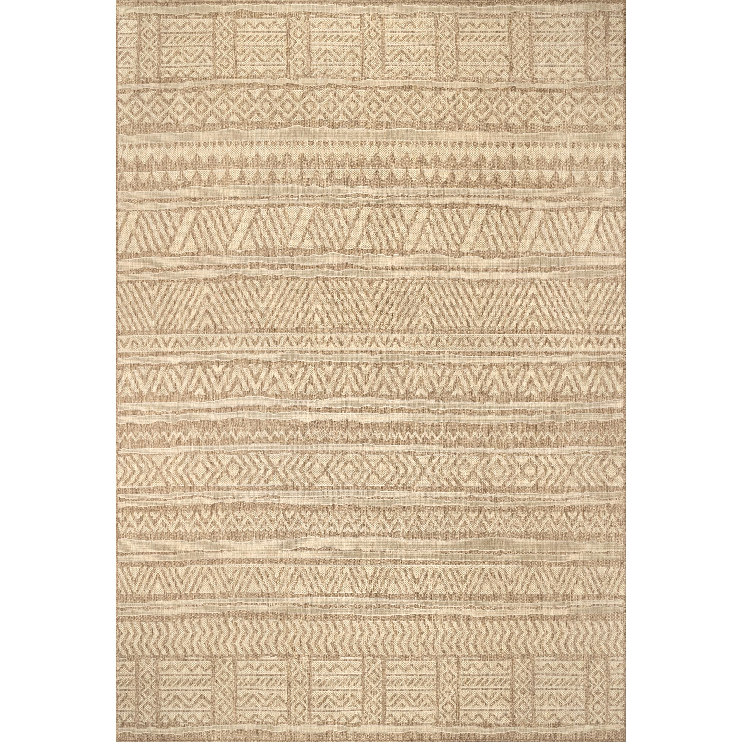 nuLOOM 8' x 10' Outdoor Performance Rug - Stain & Weather Resistant, High Traffic Area Rug for Patio, Balcony & Backyard - Abbey Brown - Perfect for Outdoor Entertaining & Durable All-Weather Use