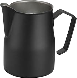 Premium MOTTA Milk Frothing Pitcher - 12oz Black Barista Espresso Steaming Jug for Latte Art & Coffee Making at Home or Cafe