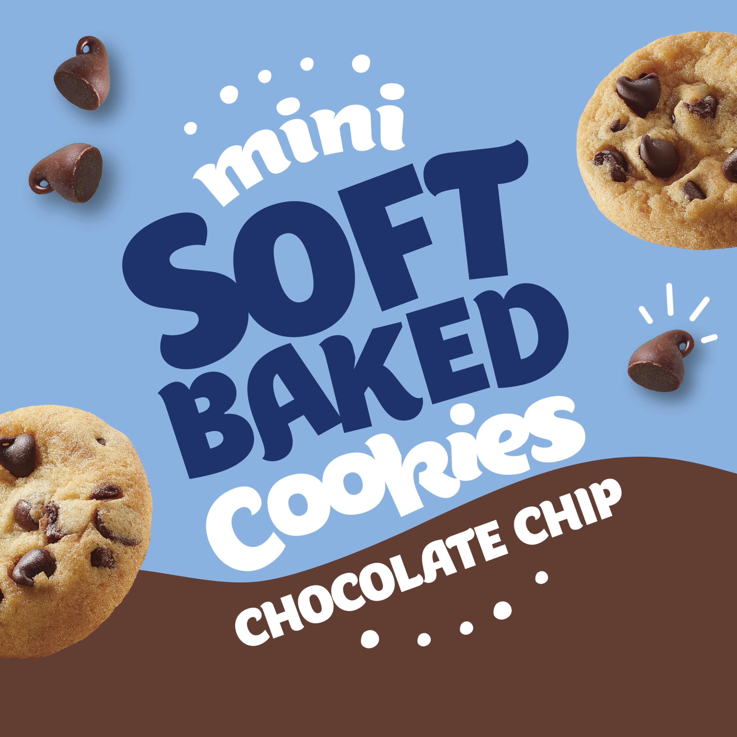 Pillsbury Mini Soft Baked Chocolate Chip Cookies - 6 Count (18 oz) Pack of 9 | Perfect for Lunchboxes, Snacks & Party Treats