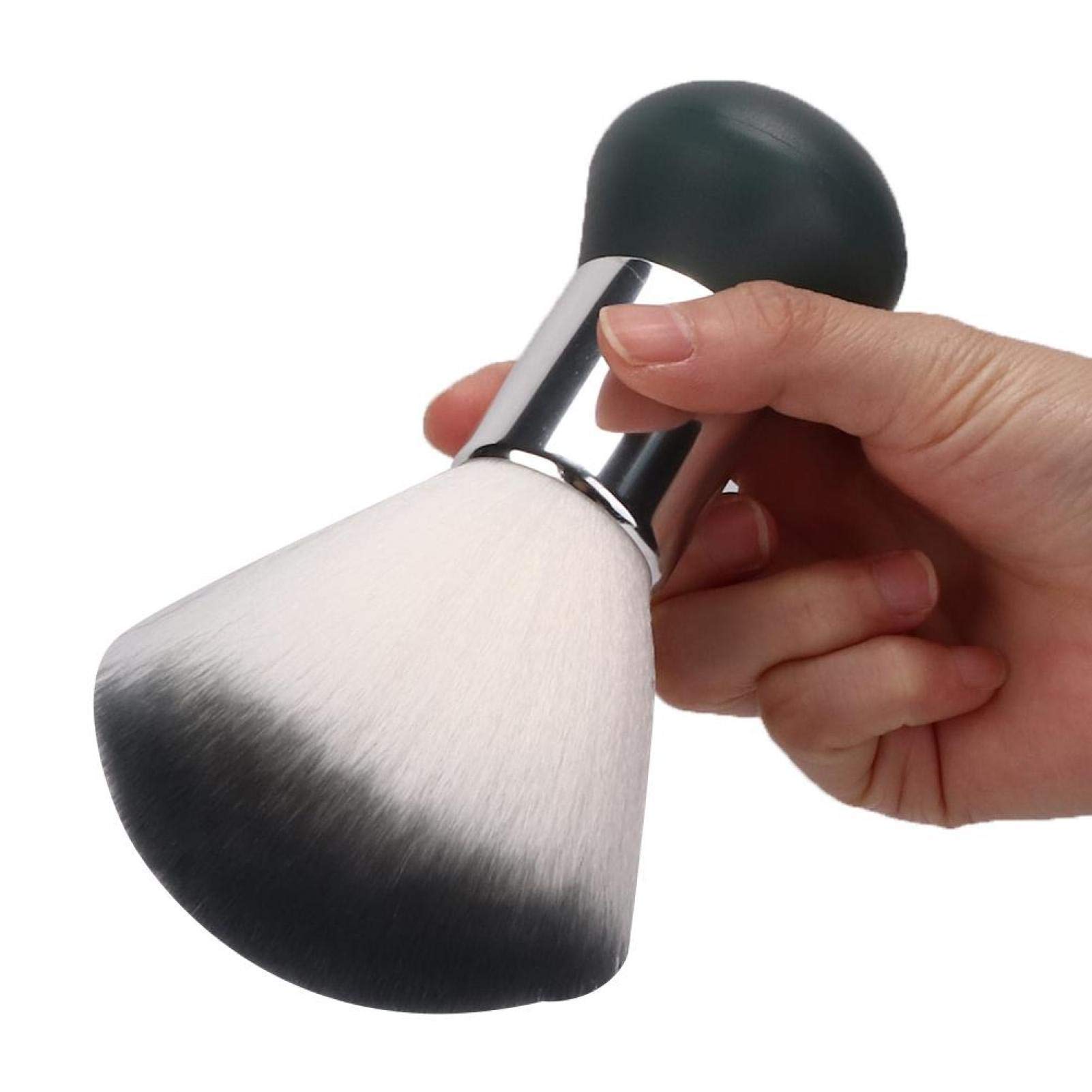 Professional Neck Duster & Hair Sweeping Brush - Soft Barber Cleaning Brush for Hair & Face - Salon Quality Grey Hairbrush for Stylists | Perfect for Barber Shops, Home Grooming & Makeup Application