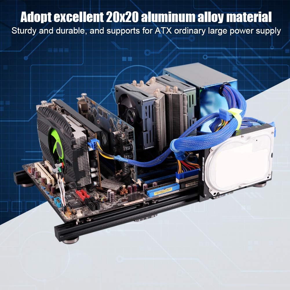 VBESTLIFE DIY Open Frame ATX PC Case - Aluminum Alloy Computer Chassis for Overclocking & Hardware Testing | Perfect for Gaming Rigs, Workstations & PC Builders
