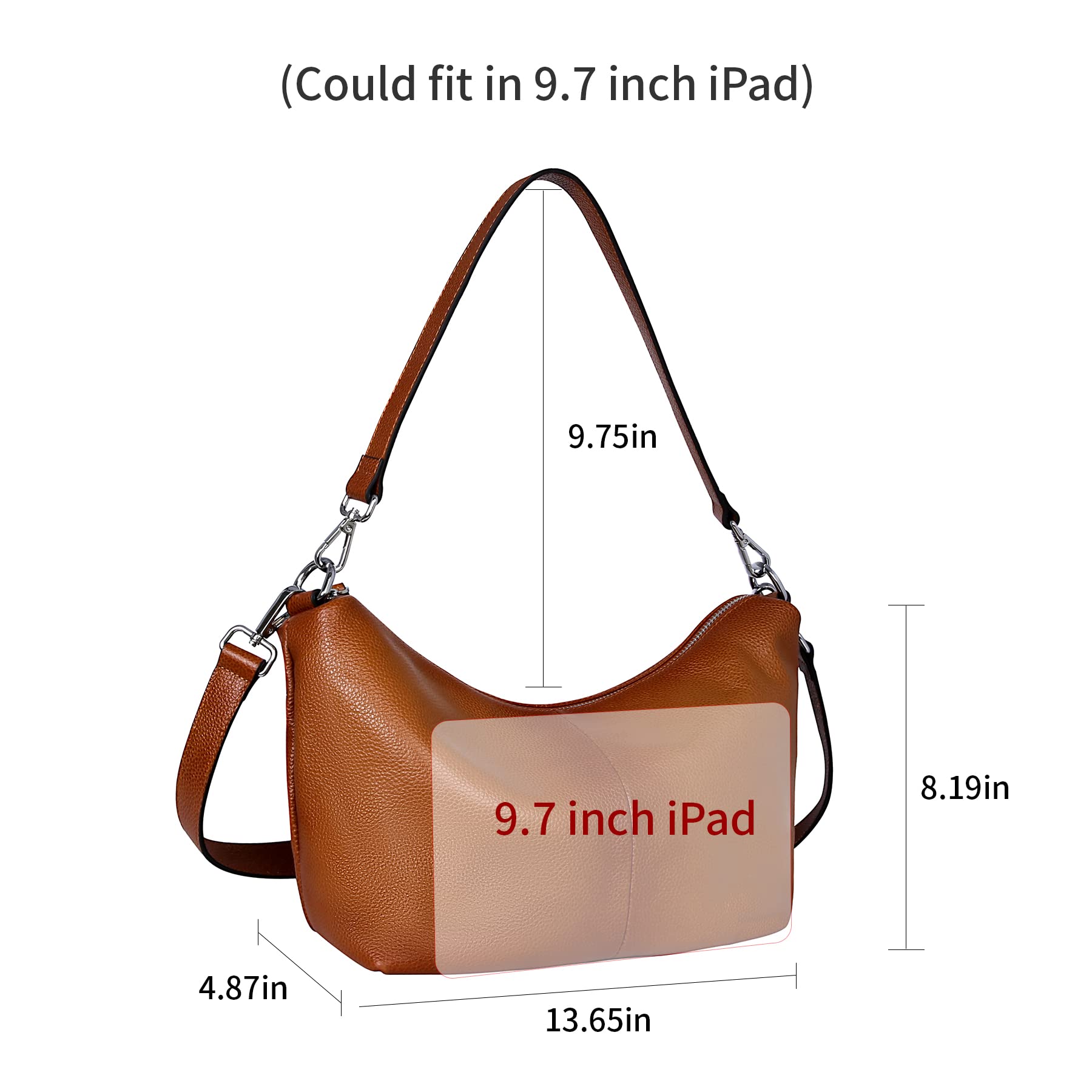 Iswee Genuine Leather Handbags for Women - Stylish Crossbody Purse, Designer Shoulder Bag & Small Tote - Perfect for Everyday Use, Work, Travel & Shopping