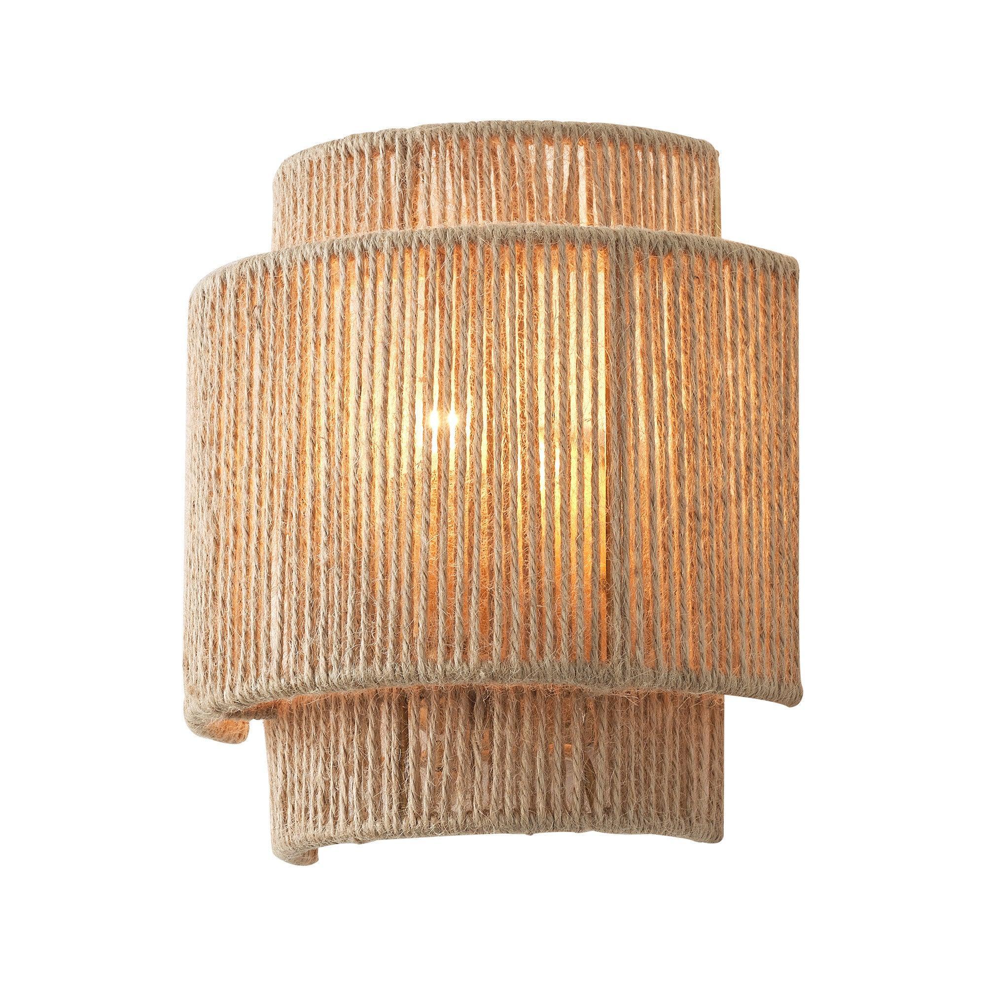 Farmhouse Rattan Wall Sconce Light - Vintage Style 1-Light Fixture for Bedroom, Living Room & Porch Lighting