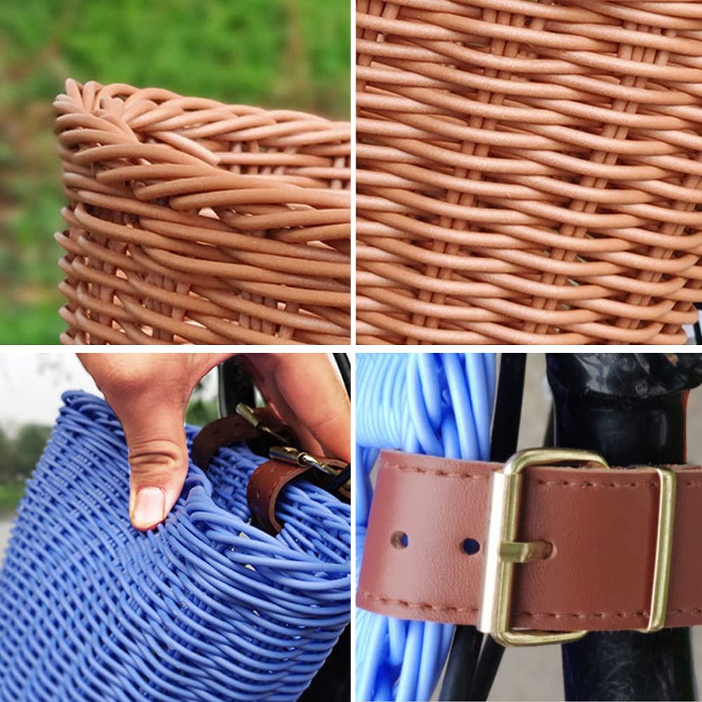D-Shaped Wicker Front Handlebar Bike Basket for Kids - Durable Bicycle Accessories for Boys & Girls - Perfect for School, Picnics & Shopping Trips