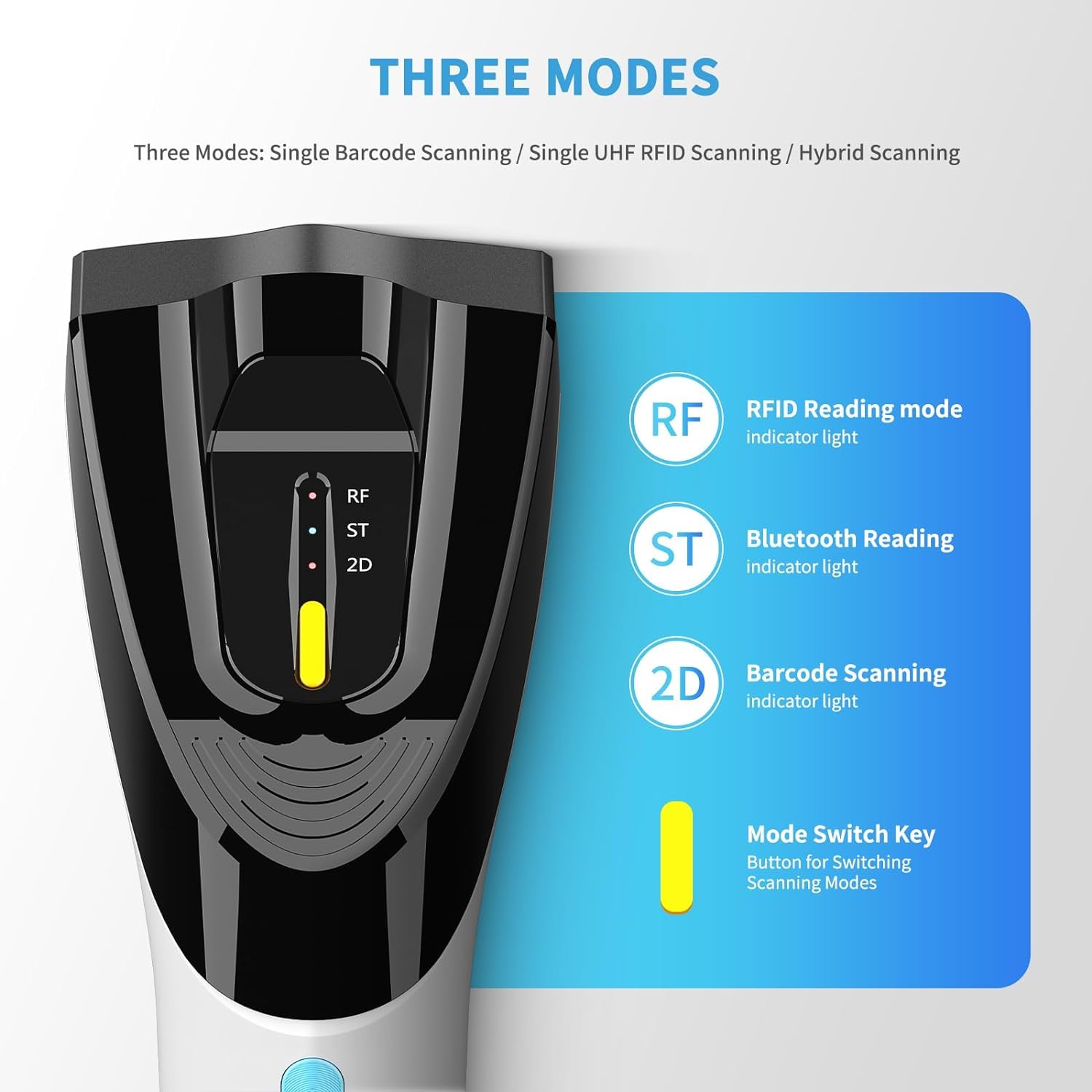 NETUM DS-8500 Wireless Hybrid RFID & 2D Barcode Scanner - Bluetooth UHF RFID Reader with 1D/2D QR Code Scanning for Retail, Warehouse & Hospitality Systems - Perfect for Inventory Management and POS Checkout