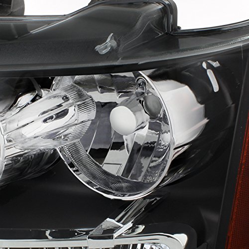 AKKON Black & Clear Lens Headlight + Smoked Bumper Fog Lights Kit for 2007-2014 Chevy Suburban Tahoe Avalanche - Upgrade Your Vehicle Lighting for Night Driving & Off-Road Adventures