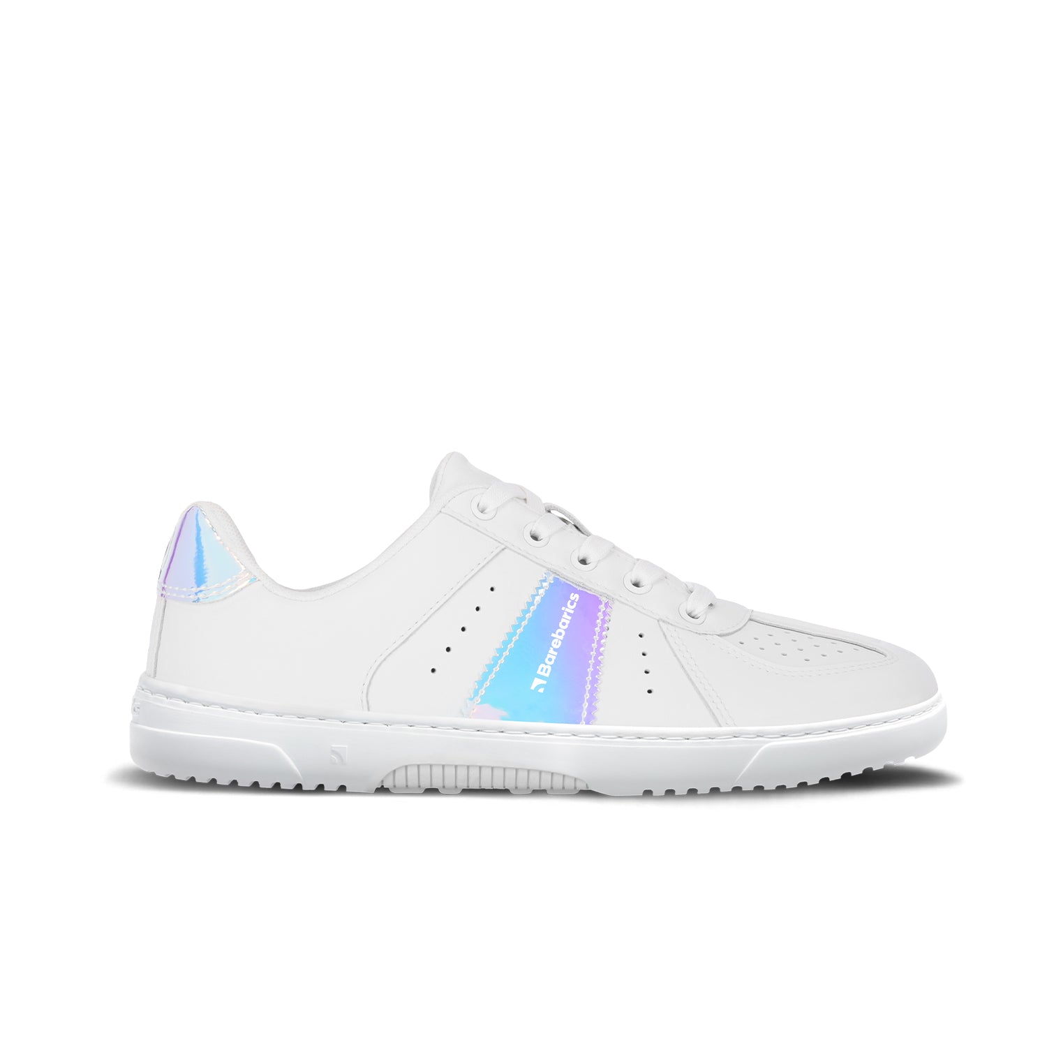 Barefoot Sneakers for Women - Barebarics Icara White & Pastel Iridescent Minimalist Shoes | Comfortable Zero Drop Walking Shoes for Gym, Running & Everyday Wear
