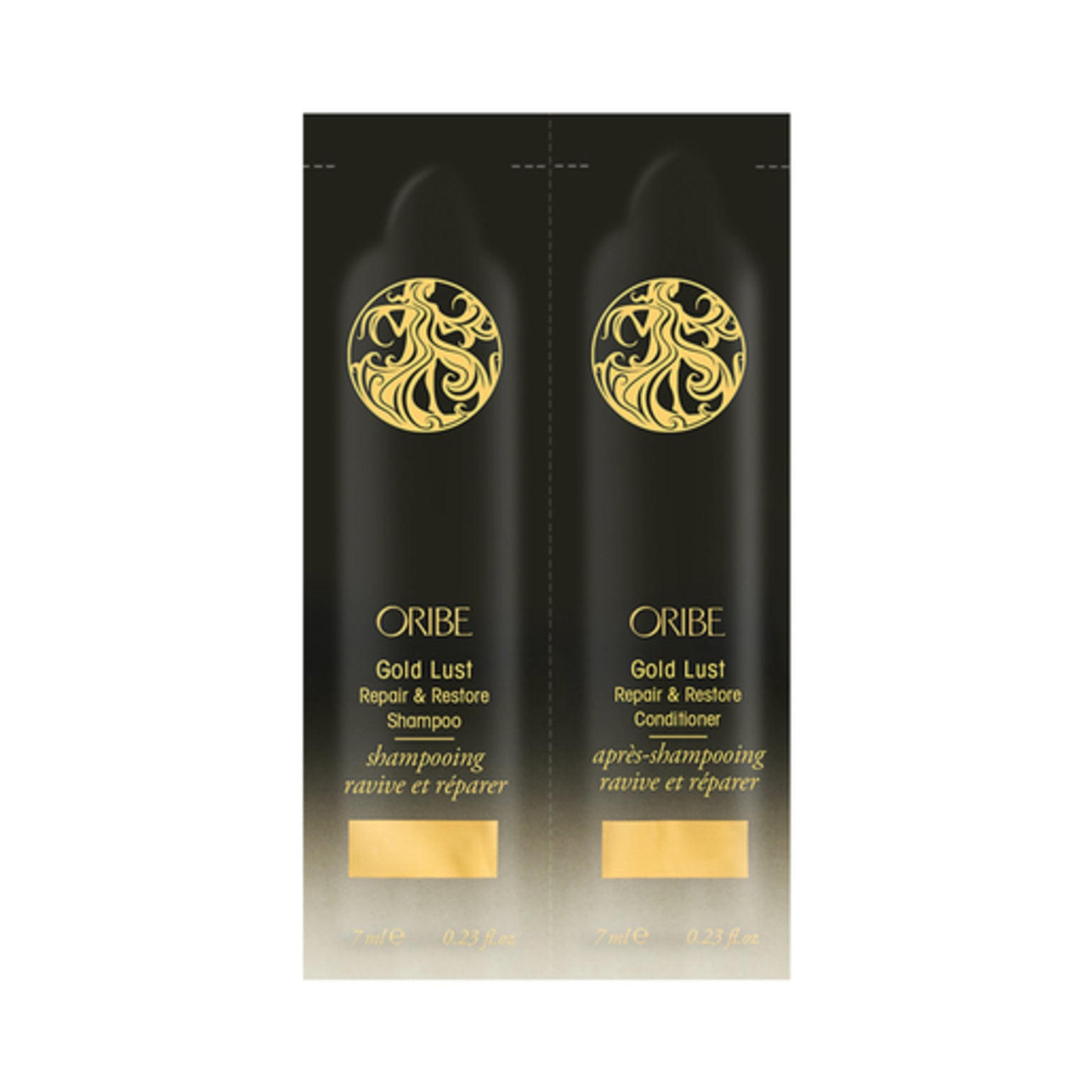 Gold Lust Shampoo & Conditioner Set for Dry Damaged Hair - Premium Hair Repair Treatment Packettes for Shiny Soft Hair | Salon Quality at Home, Travel Size