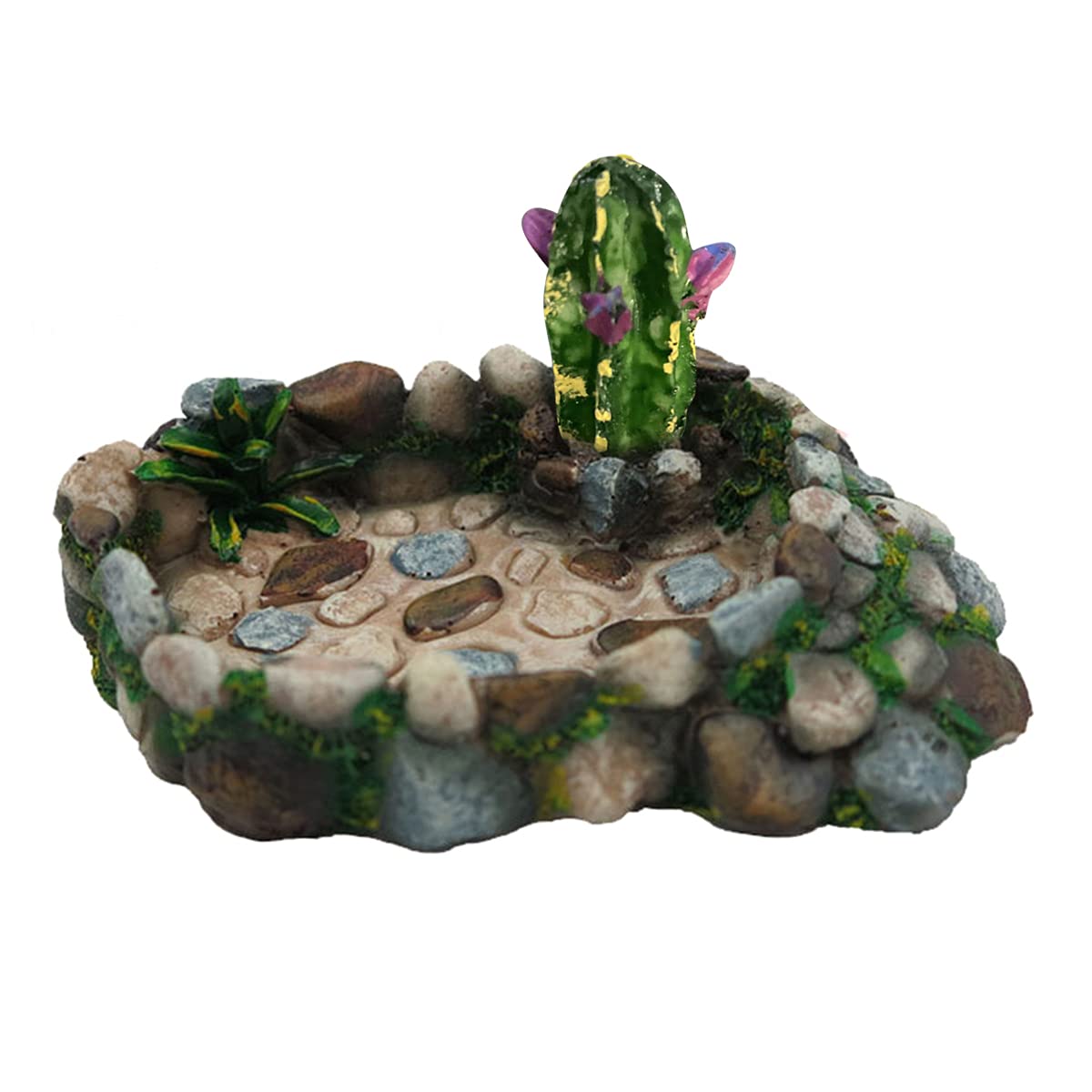 Leyeet Reptile Water Dish & Food Bowl - Durable Resin Feeder Bowl for Tortoise, Lizard & Reptiles - Natural Rock Design Reptile Water Bowl for Terrarium, Habitat & Pet Feeding