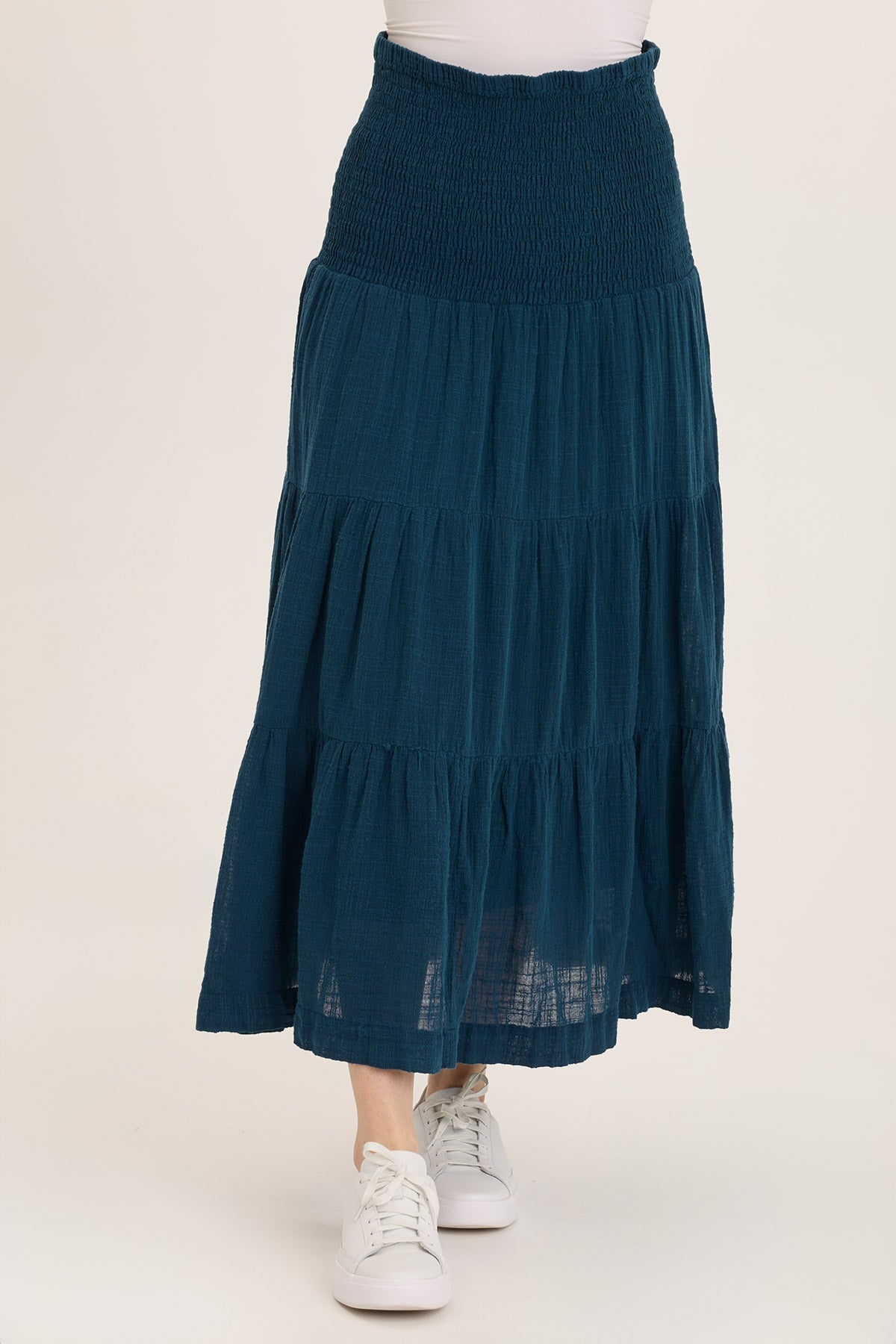Paigene Women's Flowy Gauze Tiered Midi Skirt - Boho Summer Beach Dress for Casual Outings and Vacations