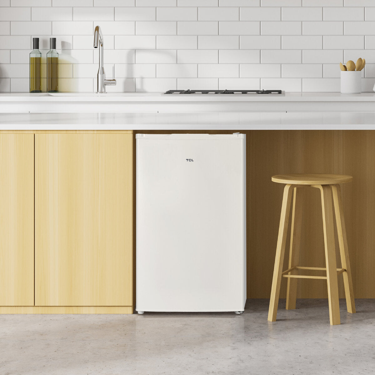 TCL 121L Mini Bar Fridge F122SDW - Compact Refrigerator for Bedroom, Office, Dorm & Small Spaces - Energy Efficient Beverage Cooler for Drinks, Snacks & Beauty Products