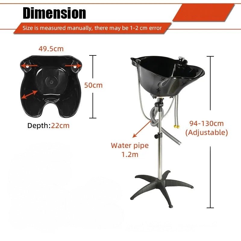 Adjustable Salon Shampoo Bowl with Hair Wash Basin & Accessories - Professional Hair Washing Sink for Salon, Spa & Home Use