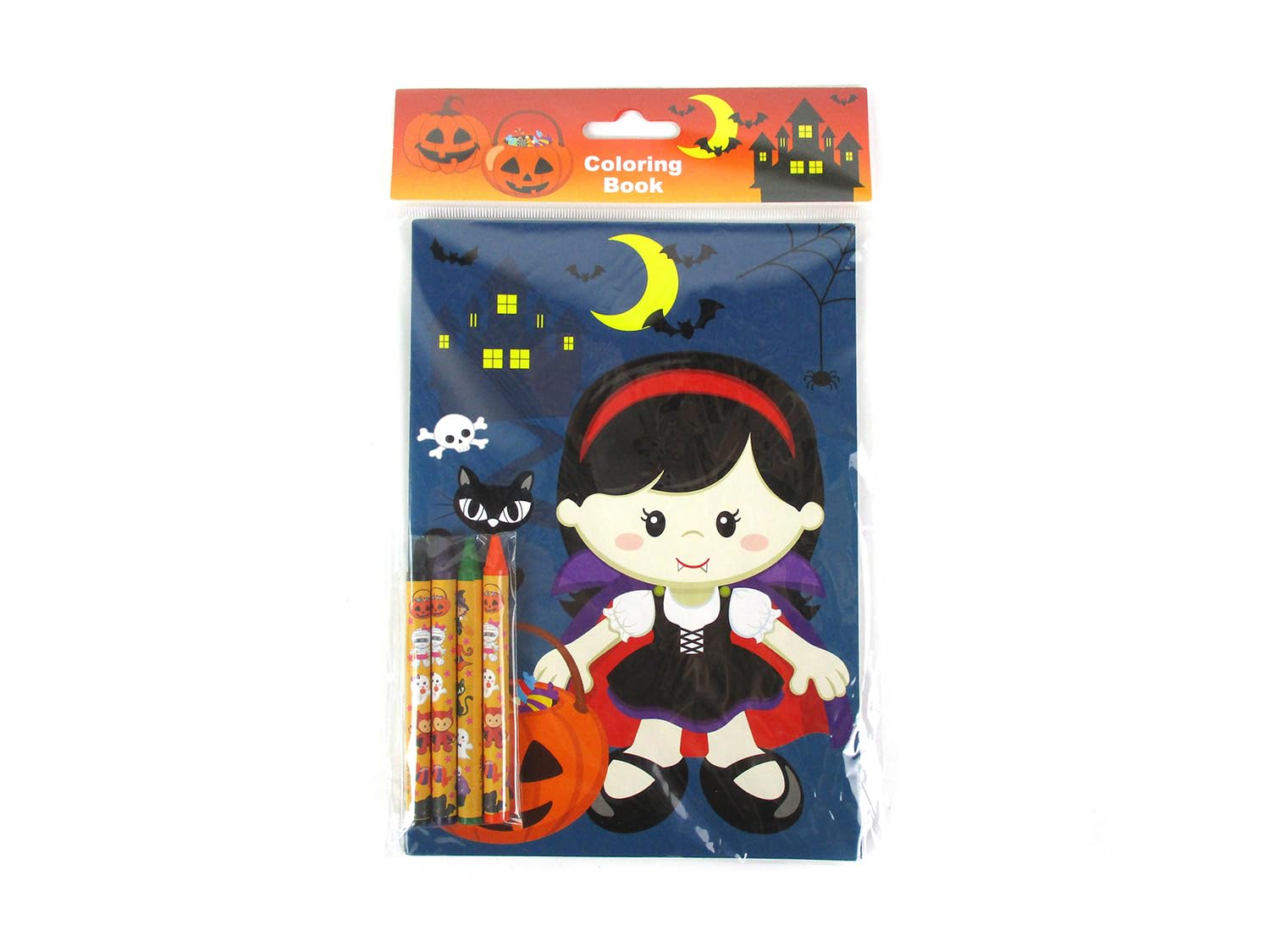 Halloween Coloring Books for Kids - 12 Books & 48 Crayons Set for Party Favors & Crafts