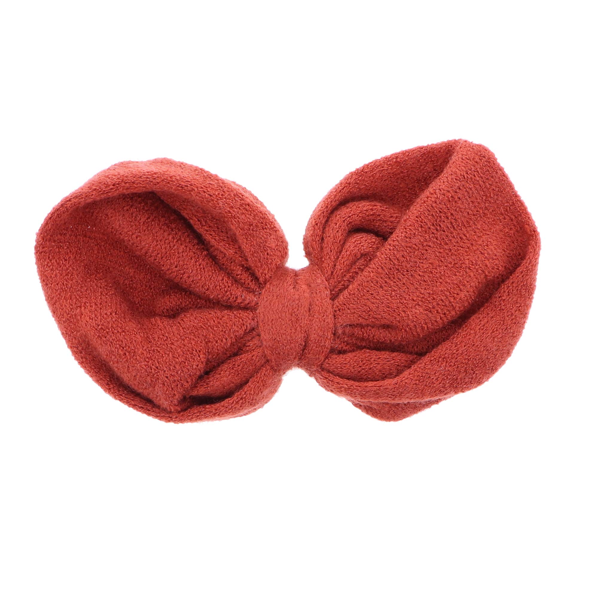 8 Inch Rust Knit Heather Bow for Women and Girls - Perfect for Hair Accessories, Gift Wrapping, and Craft Projects