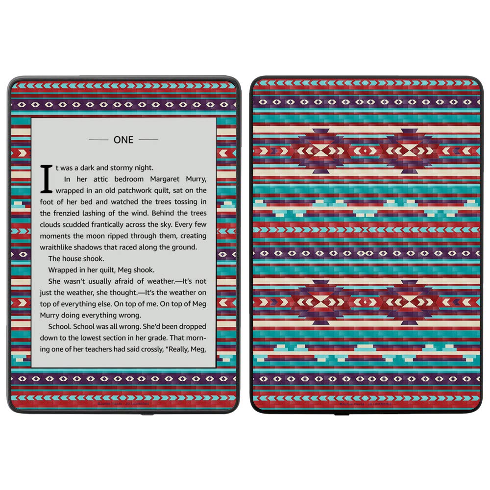 MightySkins Carbon Fiber Skin for Amazon Kindle Paperwhite 2018 (10th Gen) - Waterproof Protective Cover with Aqua Chevron Design | Durable Textured Finish | Easy to Apply & Remove | Made in USA | Perfect for Travel, Reading & Outdoor Use
