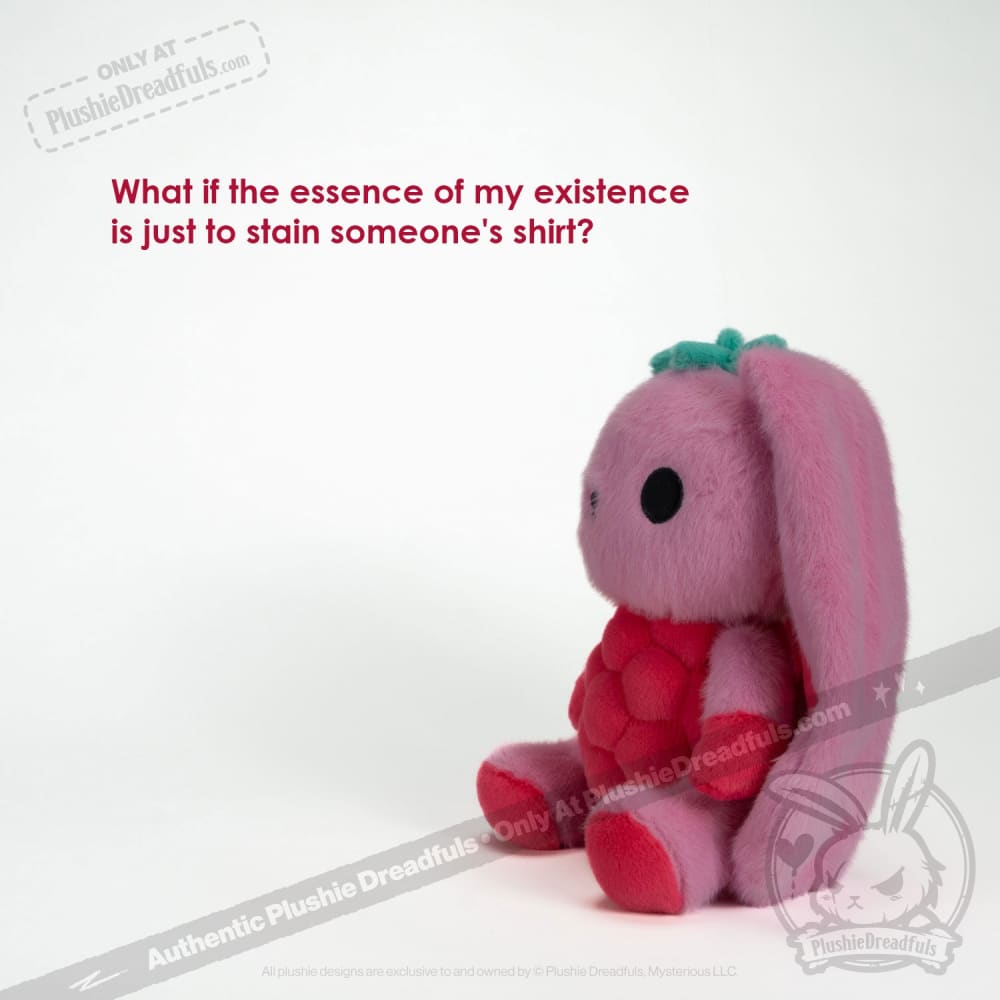Plushie Dreadfuls Raspberry Bunny Stuffed Animal Toy - Soft Cuddly Bunny Plush for Kids, Gift & Home Decor