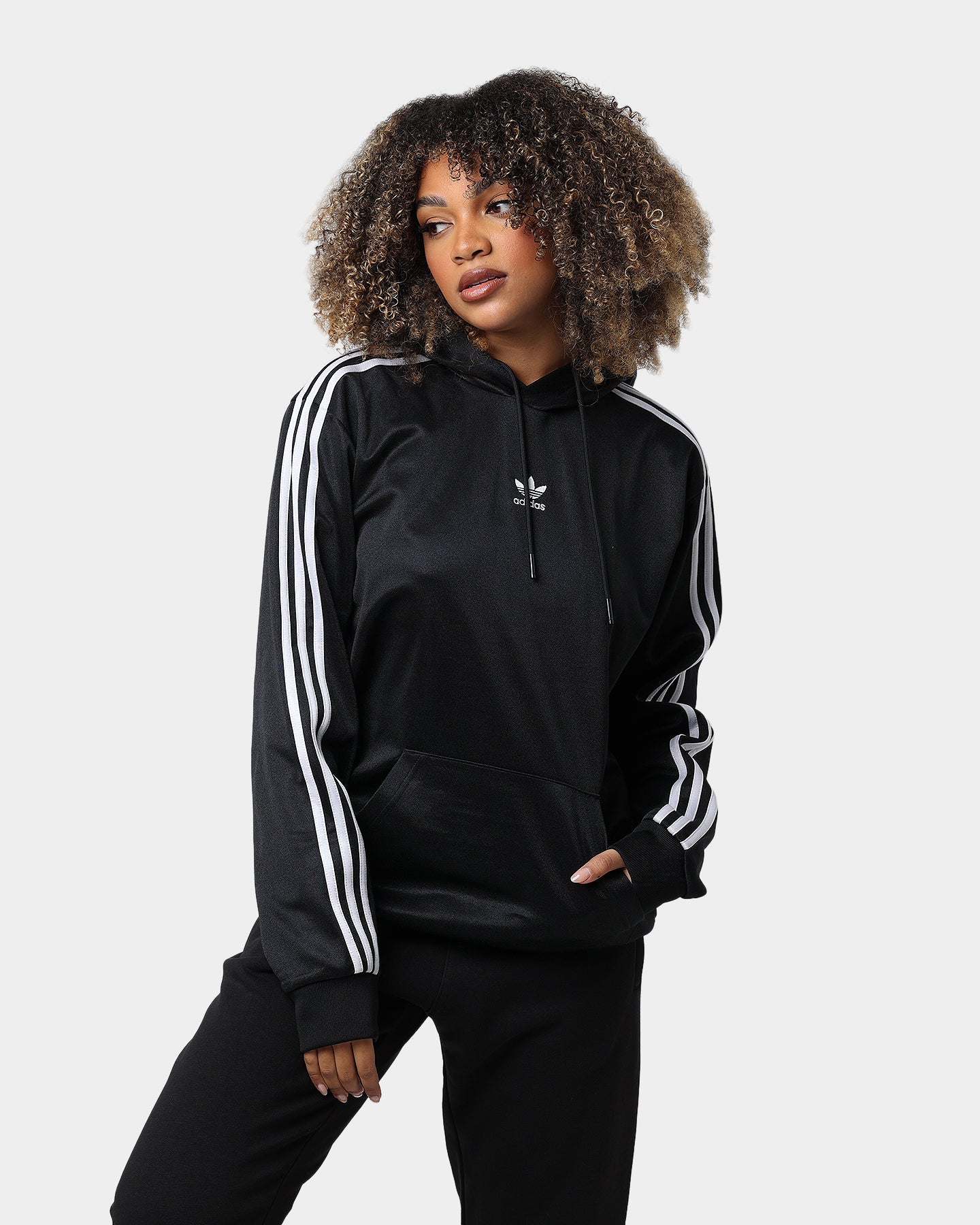 Adidas Classics HS Trefoil Hoodie for Men & Women - Black Cotton Pullover Sweatshirt with Front Pocket | Casual Streetwear, Gym, Lounge Wear
