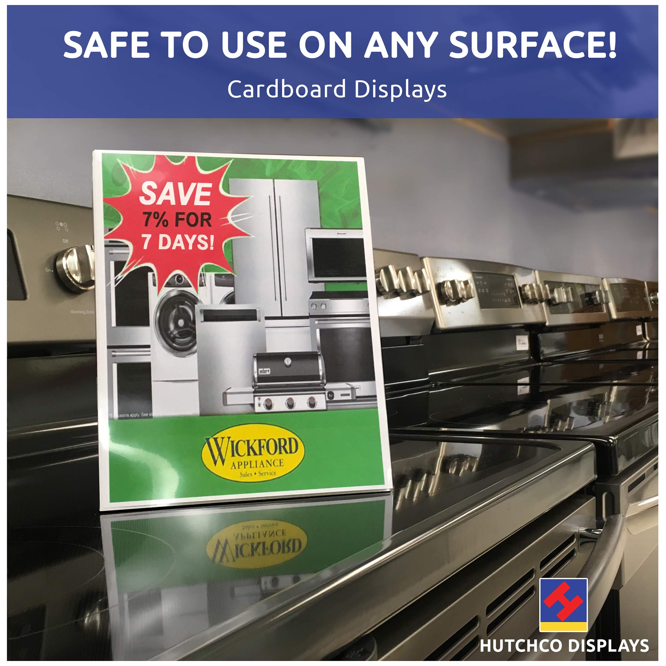 25 Pack Plastic Paper Sign Holder - 8.5x11 Inch Shatterproof Tabletop Display with Clear Cover & Cardboard Easel Back - Perfect for Restaurants, Retail Stores, and Office Countertop Advertising