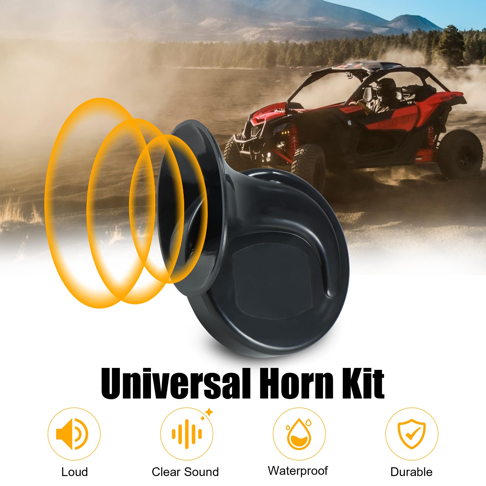 Universal UTV ATV Turn Signal Kit with Column Switch - Amber LED Blinker Kit for Polaris, Pioneer, Talon, Can-Am, Kawasaki, Arctic Cat - Plug & Play Street Legal Accessory for Off-Road Safety & Night Riding