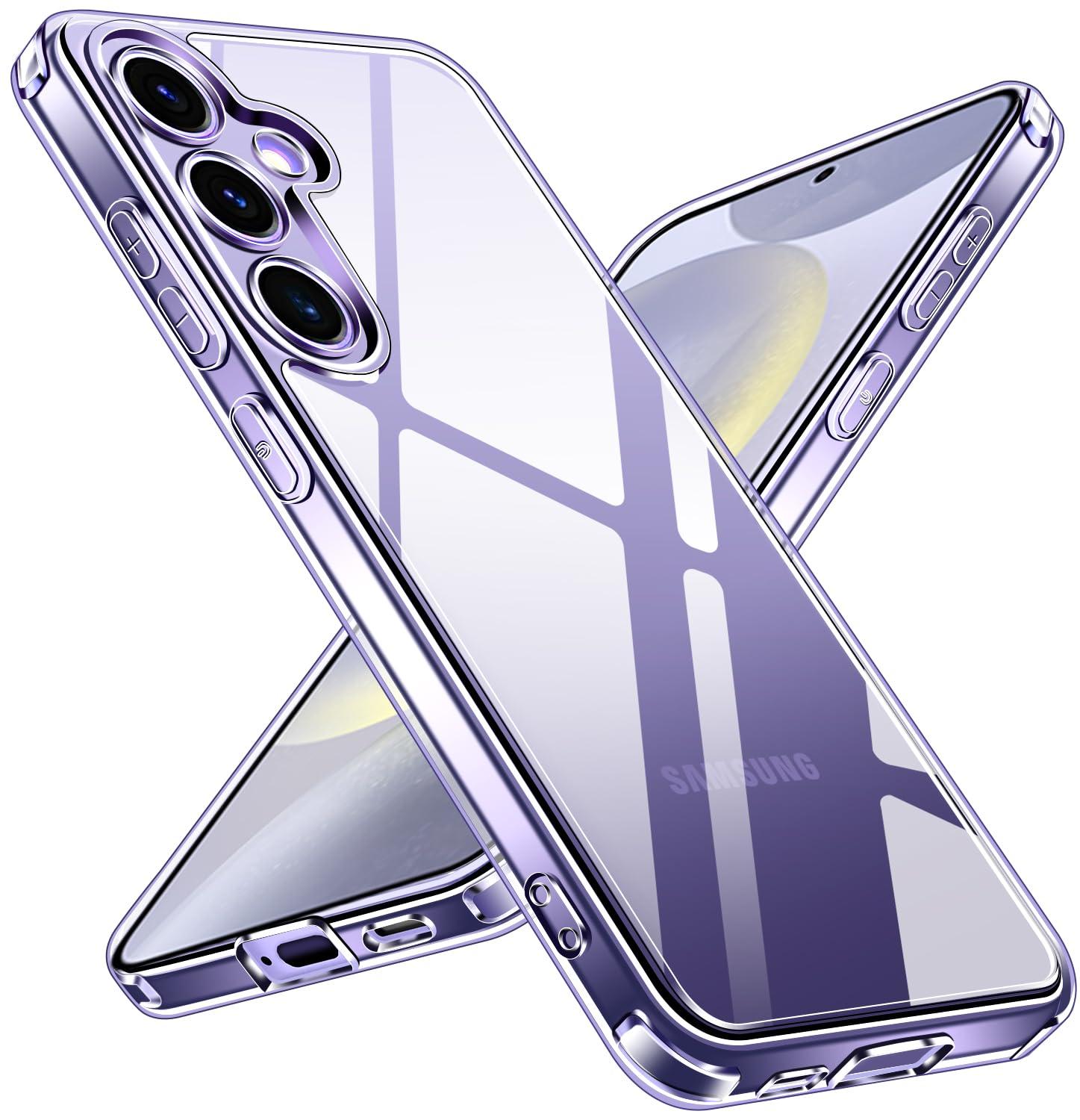 ivoler Anti-Yellowing HD Clear Case for Samsung Galaxy S24+ 5G / S24 Plus 5G - Slim Transparent Silicone Protective Cover with Shockproof PC Bumper - Perfect for Everyday Use, Work, and Travel