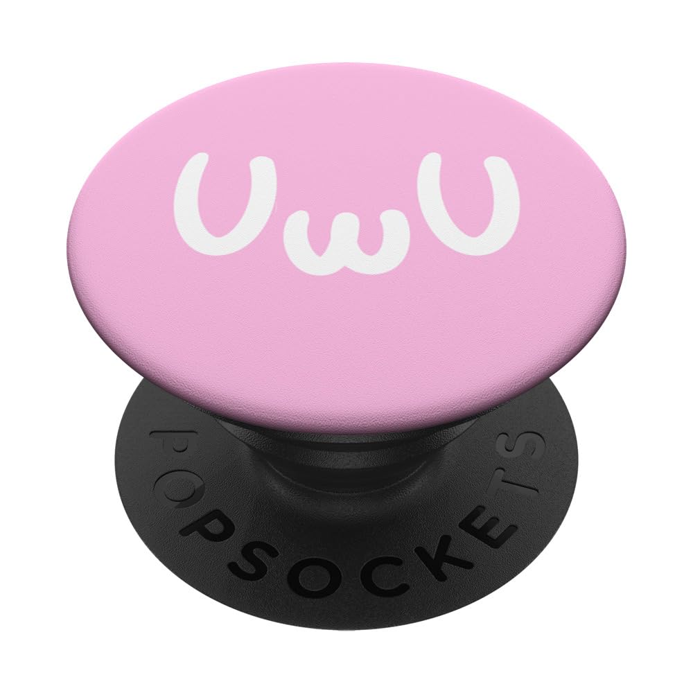 UWU Face Kawaii Japanese Anime Fan PopSockets Standard PopGrip - Cute Phone Grip for Anime Lovers, Perfect for Smartphones & Tablets, Great Gift for Otaku Culture Fans