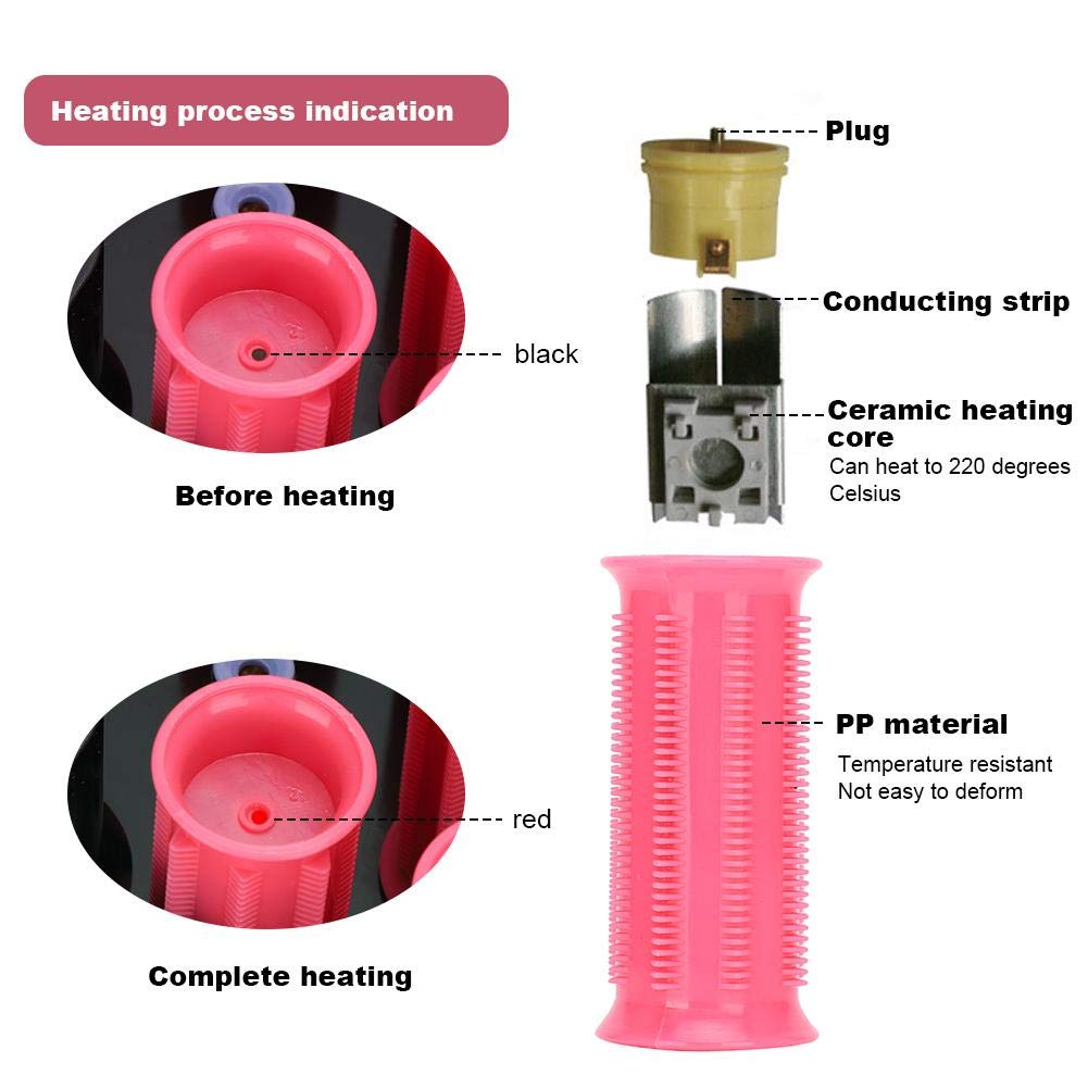 15Pcs Electric Heated Hair Curlers Set - 30mm Perm Rods with Clips for Short & Long Hair Styling, 110-220V Fast Heating Rollers for Salon & Home Use - Perfect for Parties, Weddings & Daily Styling