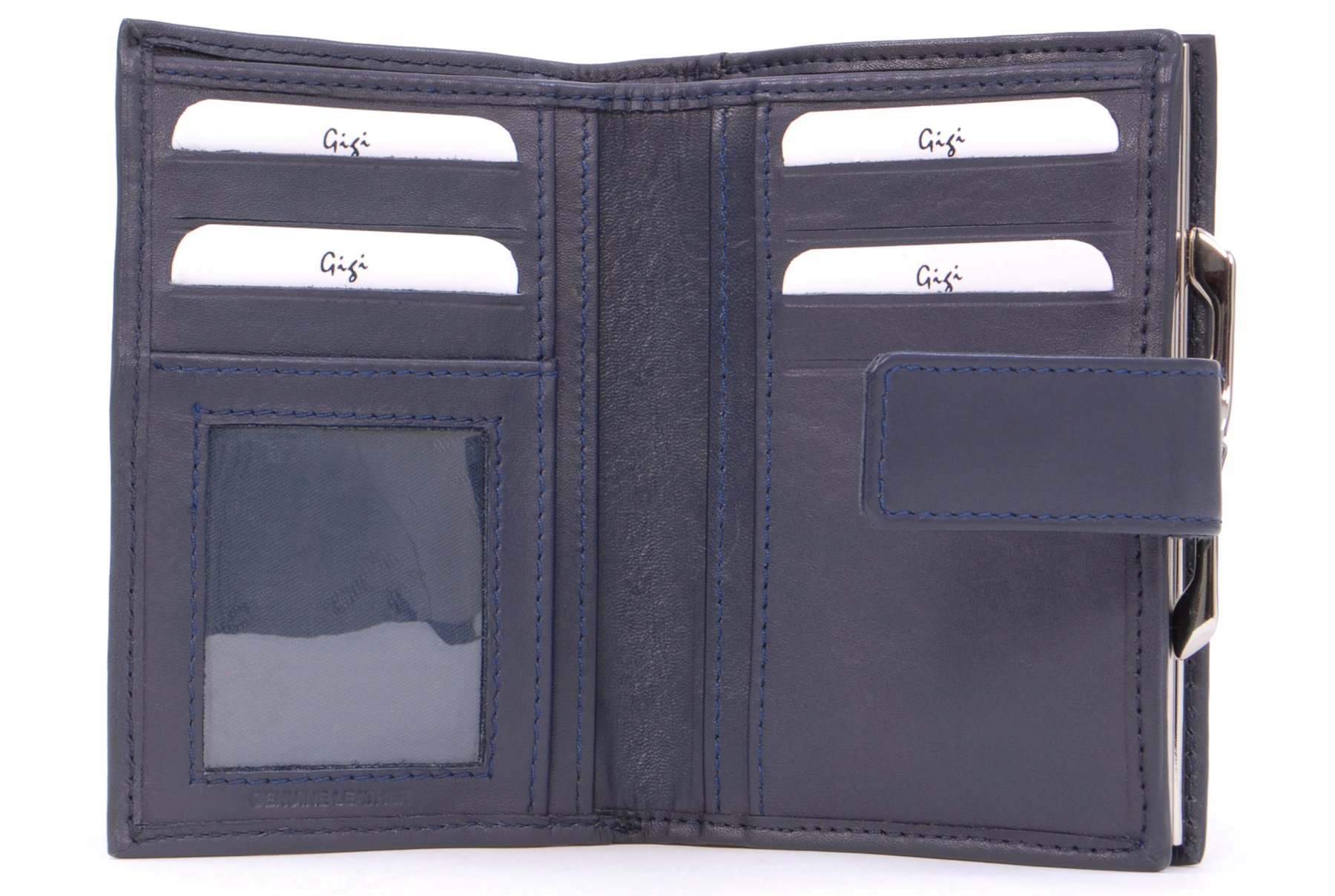 Gigi Women's Navy Blue Leather Wallet & Coin Purse - Medium Size Ladies Handbag with Gift Box (Othello 4244) - Perfect for Everyday Use, Travel & Gift Giving