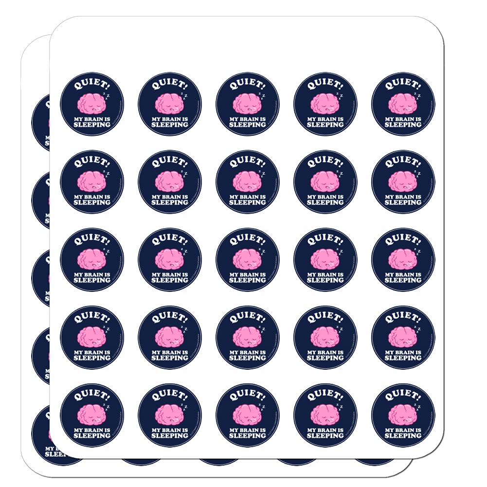 Funny Humor Planner Stickers - 'Quiet My Brain is Sleeping' Design for Scrapbooking, Crafting & Calendars - Perfect for DIY Projects, Journals & Gift Wrapping