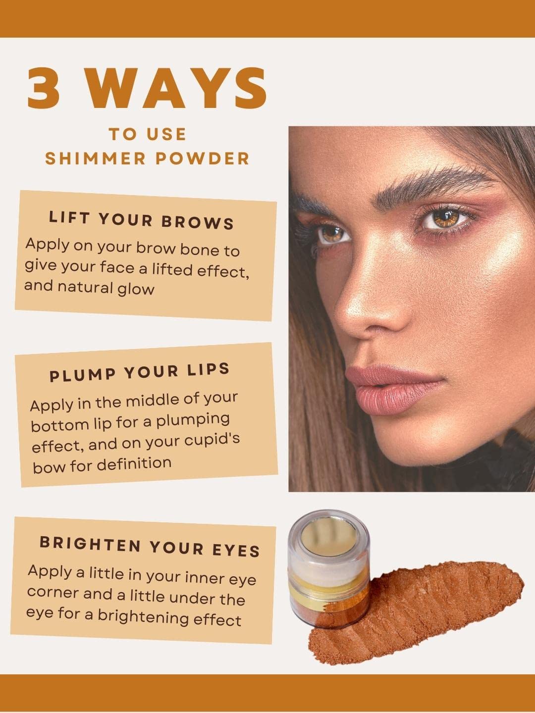 Shimmer Powder for Face & Body - Highlighter Makeup with Glitter & Metallic Finish | Duo-Chrome, Intense Pigmentation for Eyes & Cheekbones | Perfect for Parties, Cosplay & Night Out Makeup Looks