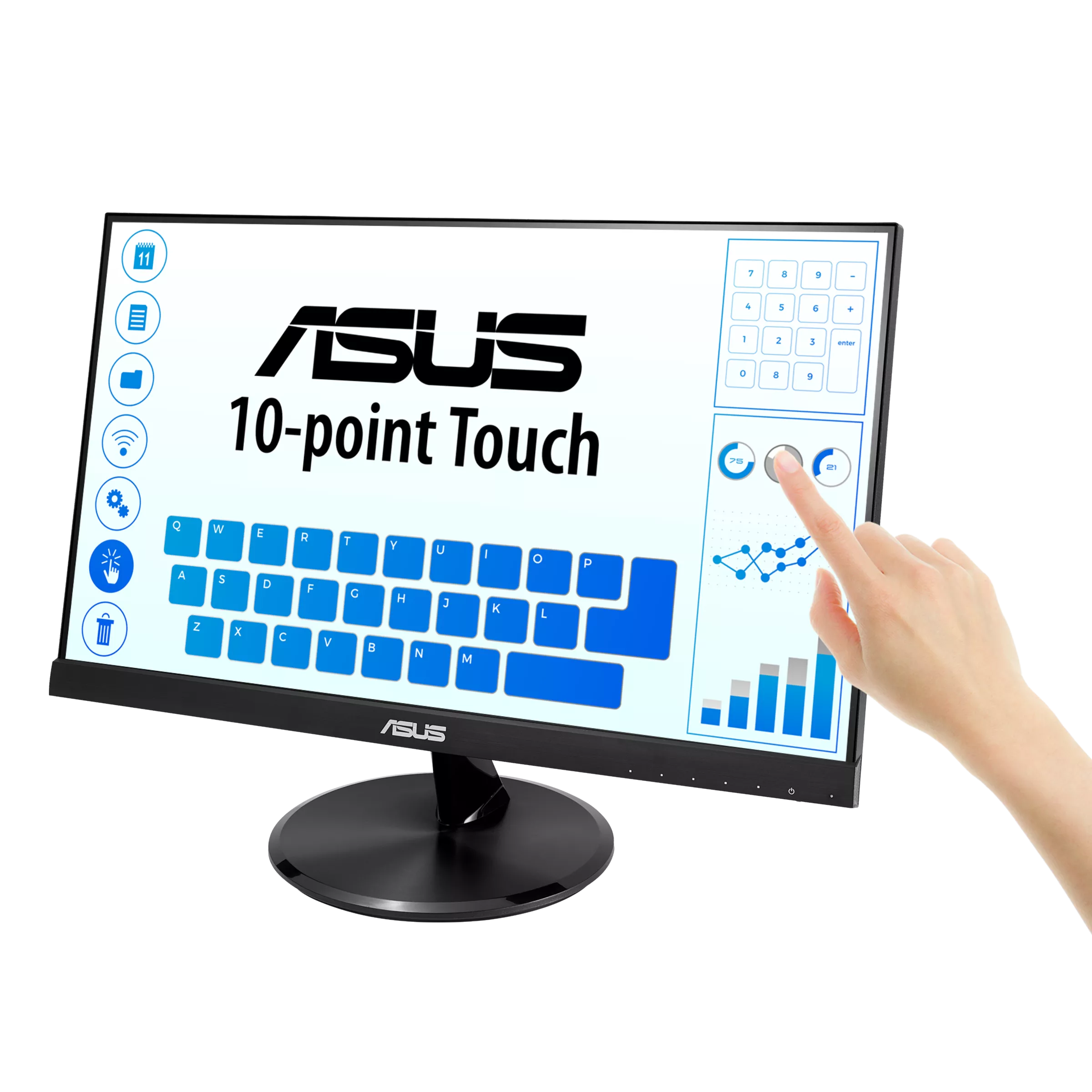 ASUS VT229H 22-Inch FHD Touchscreen Monitor 1920x1080 IPS Display with HDMI VGA Ports - Perfect for Home Office, Gaming, and Digital Art Creation