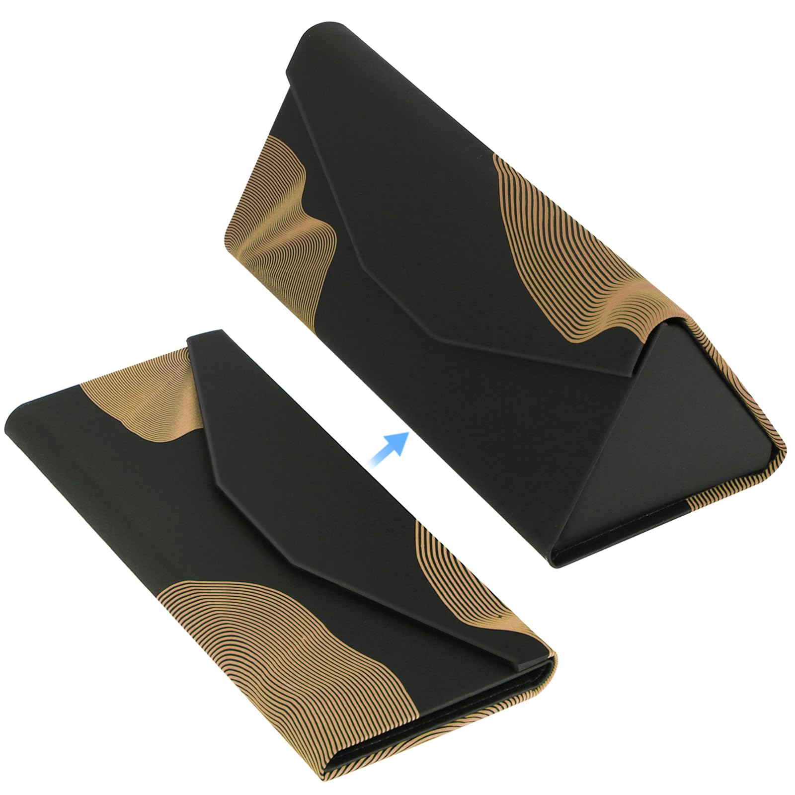 RayLove Foldable Magnetic Hard Shell Glasses Case - Protective Sunglasses & Eyeglasses Holder for Travel, Reading, and Everyday Use
