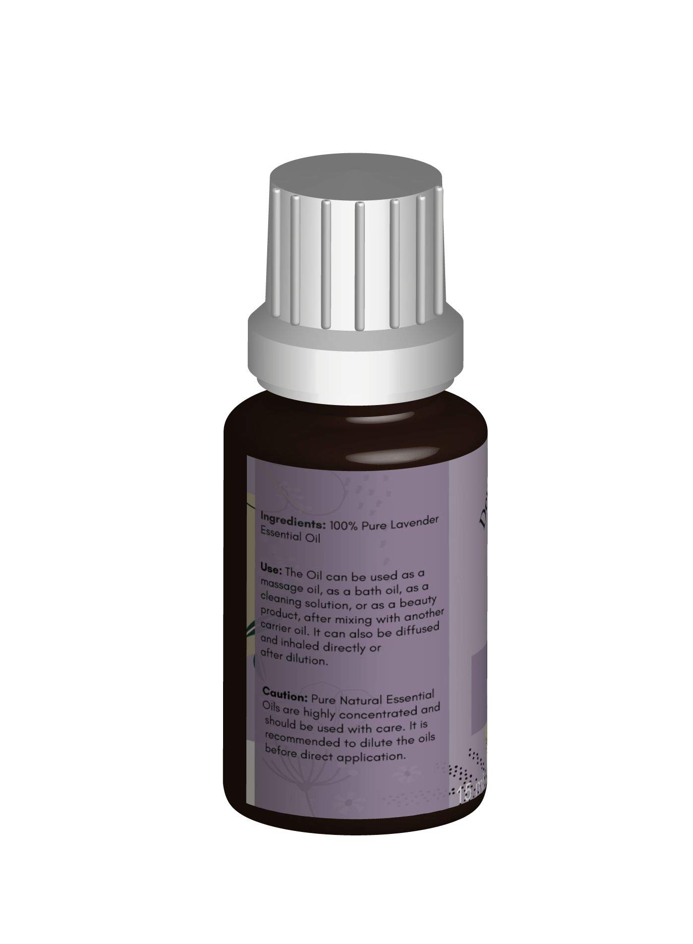 Organic Lavender Essential Oil for Skin Care, Aromatherapy Diffuser, Hair Growth | 100% Pure Therapeutic Grade | 15ml Bottle | Perfect for Relaxation, Stress Relief & Home Spa