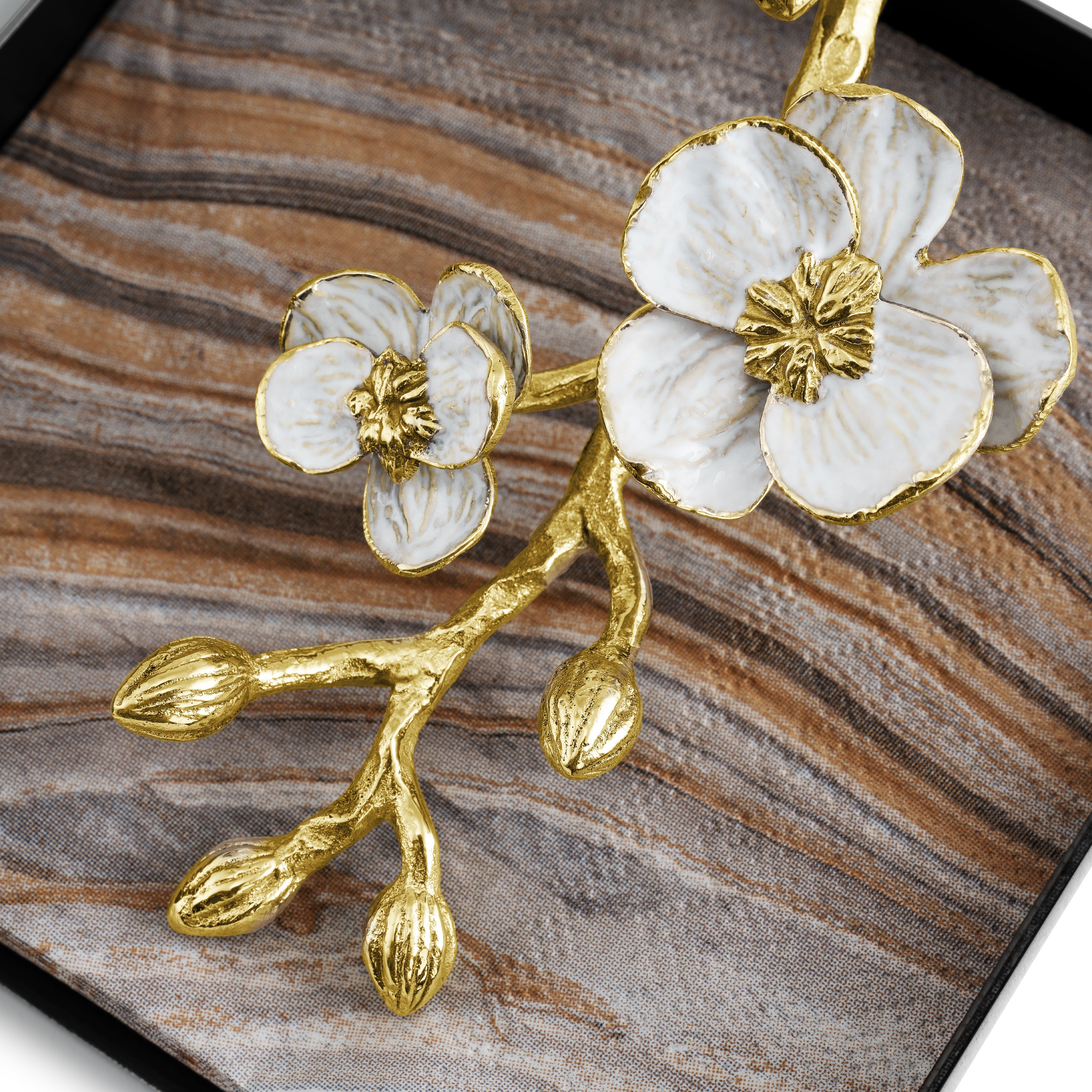 Elegant Orchid Cocktail Napkin Holder - Floral Design Tableware Organizer for Parties, Weddings & Home Decor