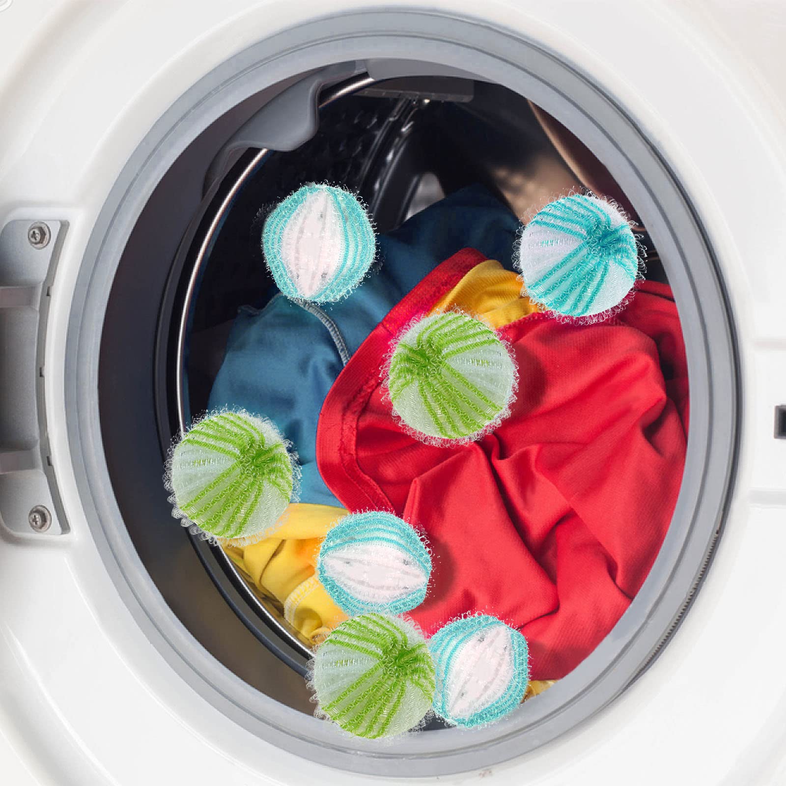 12 Pack Reusable Pet Hair Remover Balls for Laundry - Cat & Dog Hair Catcher for Washing Machine - Lint Remover for Pet Owners (Perfect for Removing Pet Hair from Clothes, Blankets & Bedding)