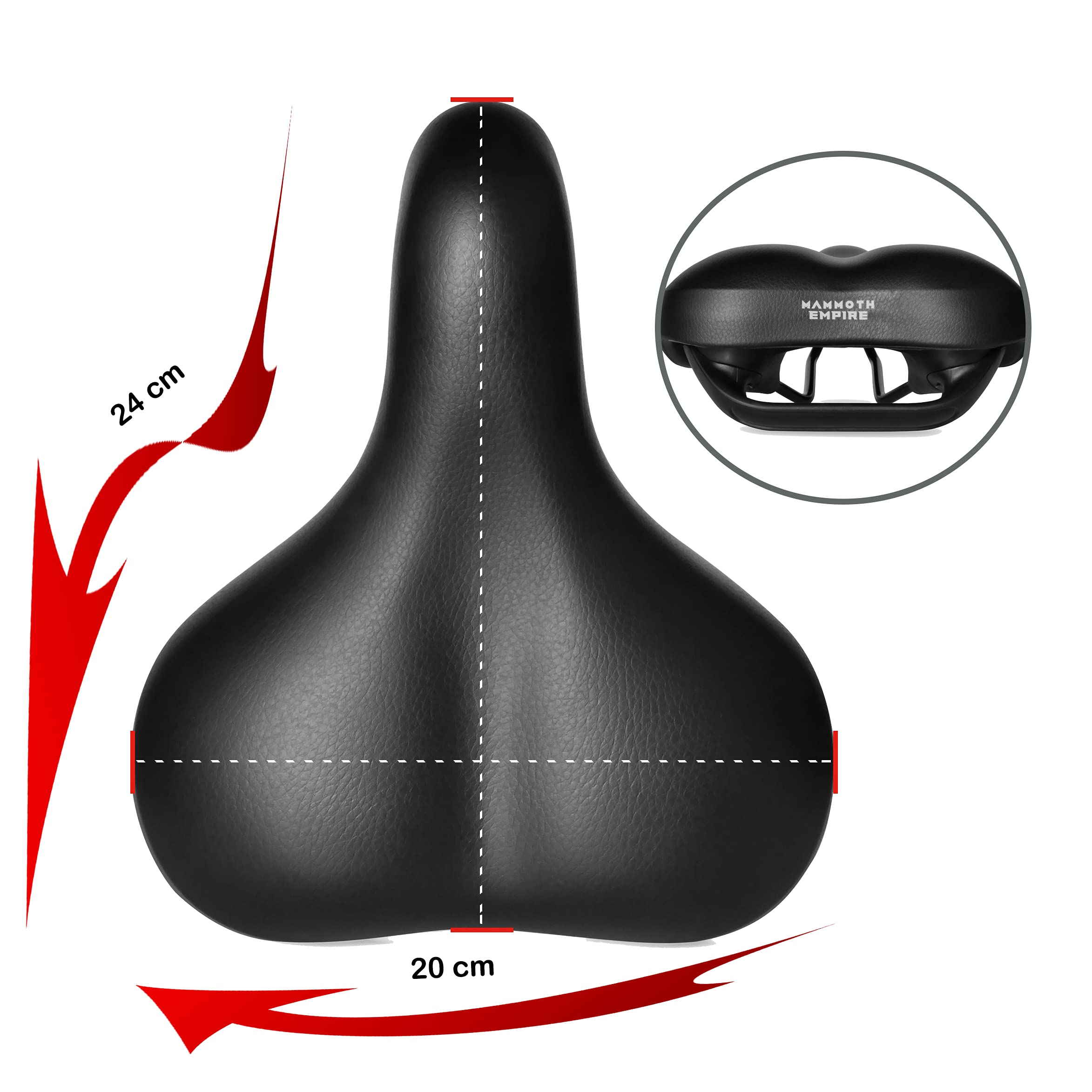 Comfortable Wide Bike Seat for Women & Men - Padded Mountain & Road Bike Saddle - Perfect for MTB, Cycling, Commuting & Long Rides