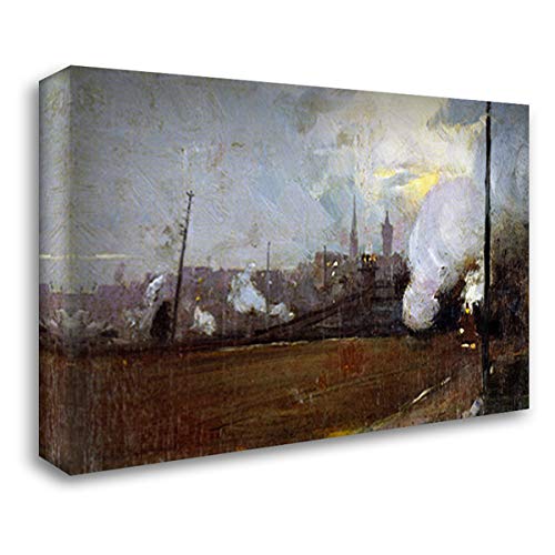 Tom Roberts Evening Train to Hawthorn 24x18 Gallery Wrapped Canvas Art Print - Premium Stretched Wall Decor for Living Room, Bedroom & Office