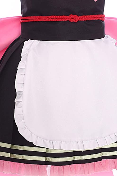 Anime Demon Slayer Cosplay Costume - Kimetsu no Yaiba Maid Lolita Dress Full Set | Japanese Manga Character Outfit for Halloween, Convention & Roleplay
