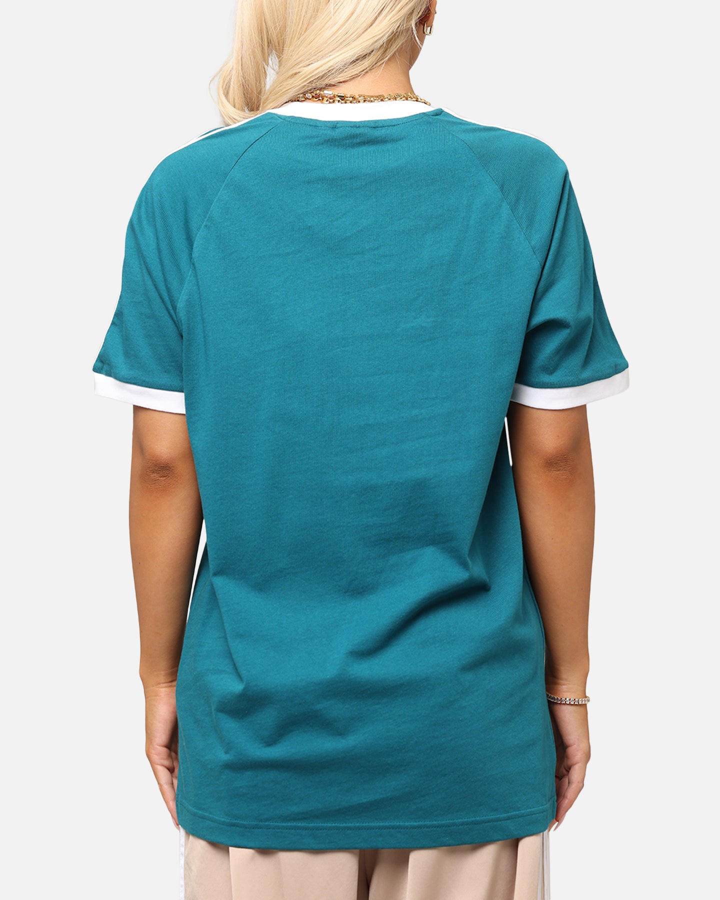Adidas Classics 3 Stripes T-Shirt for Men - Soft Cotton Teal Blue Casual Shirt - Perfect for Gym, Workout & Streetwear Fashion